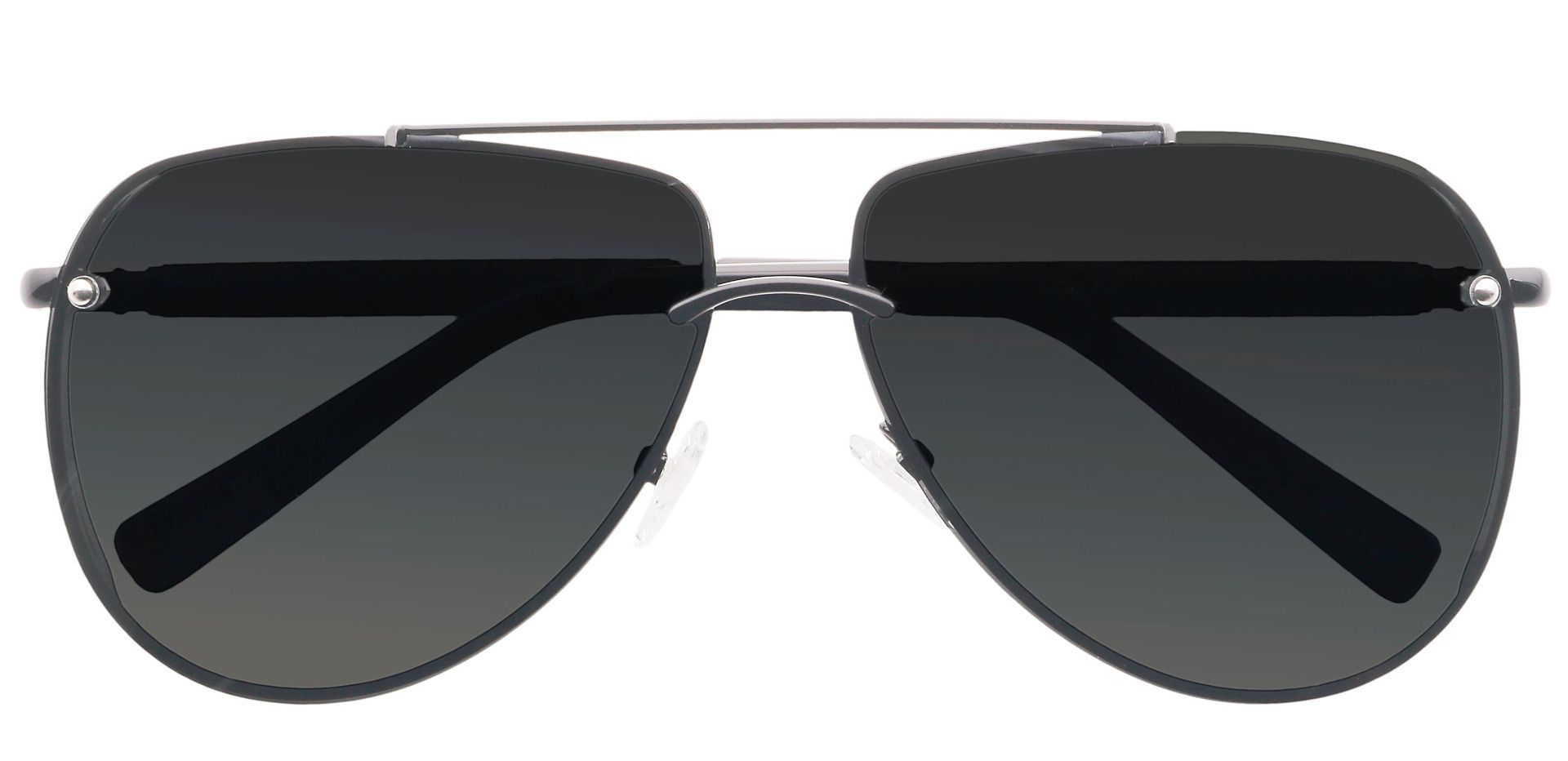Artie Aviator Non-Rx Sunglasses - Black Frame With Gray Lenses
