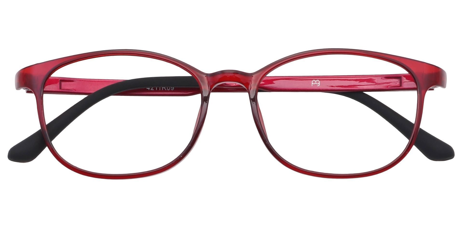 Sherry Oval Eyeglasses Frame - Red Crystal