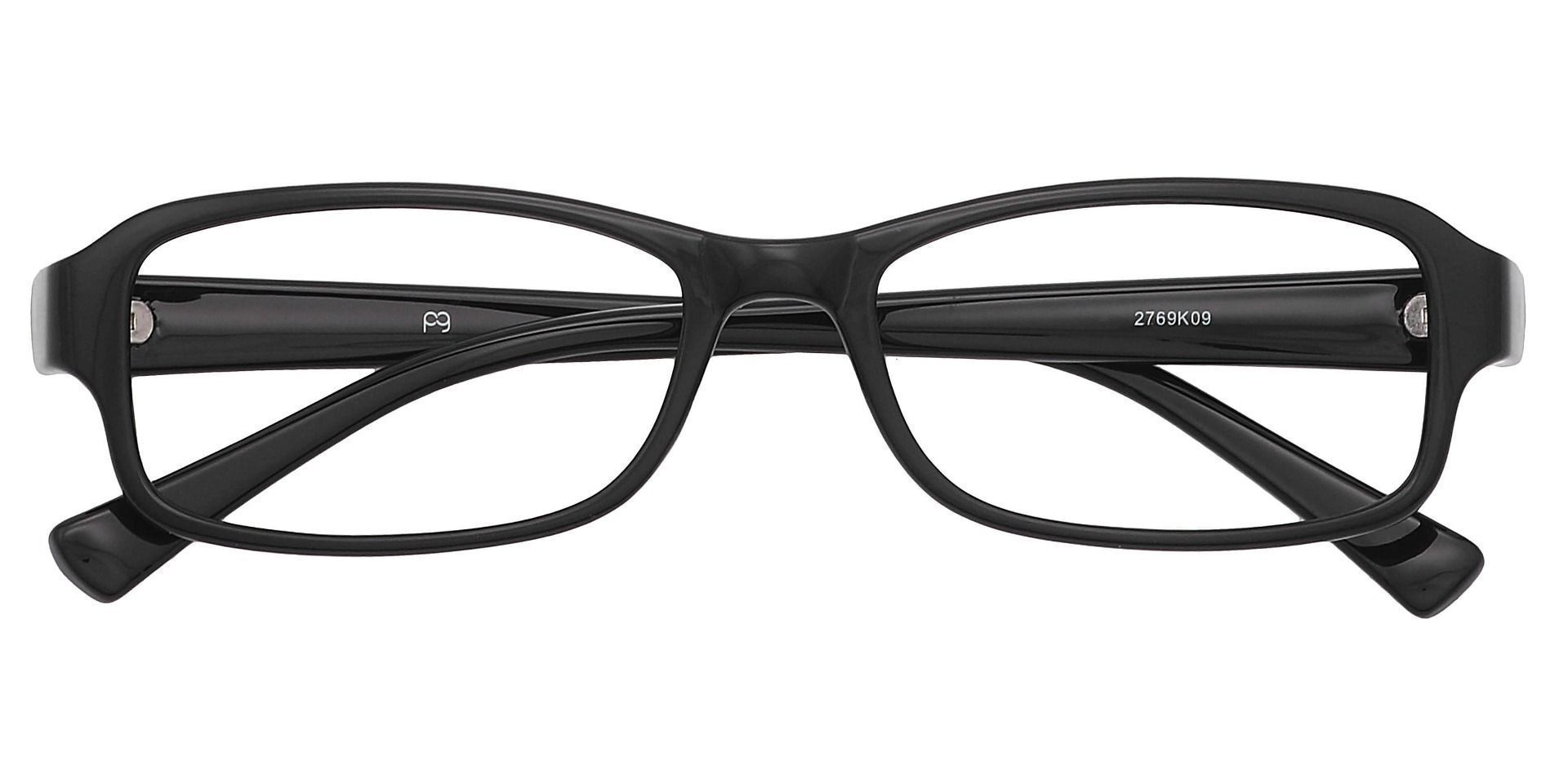 Rowan Rectangle Eyeglasses Frame - Glossy Black 