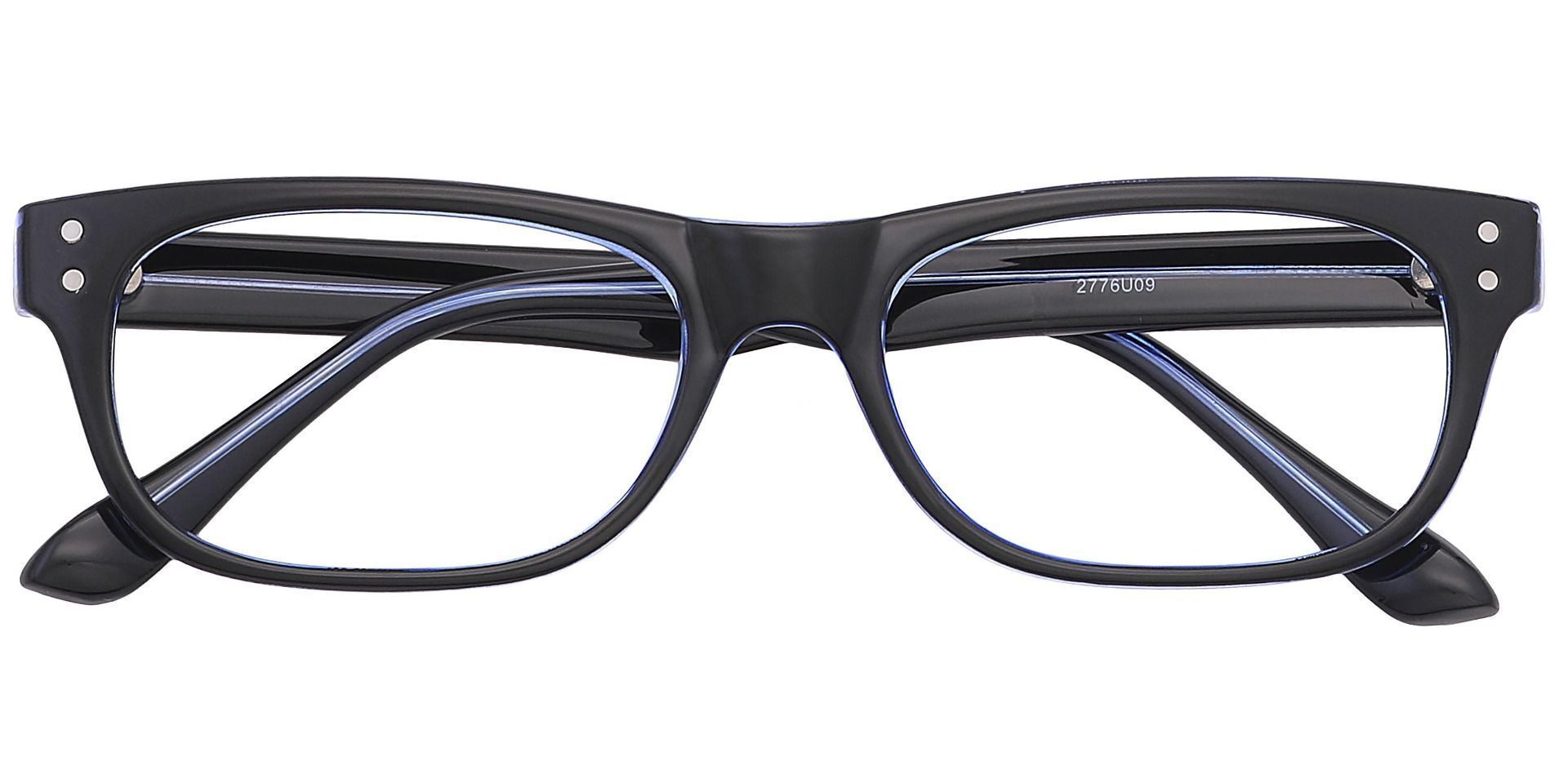 Murphy Rectangle Blue Light Blocking Glasses - The Frame Is Blue And Black