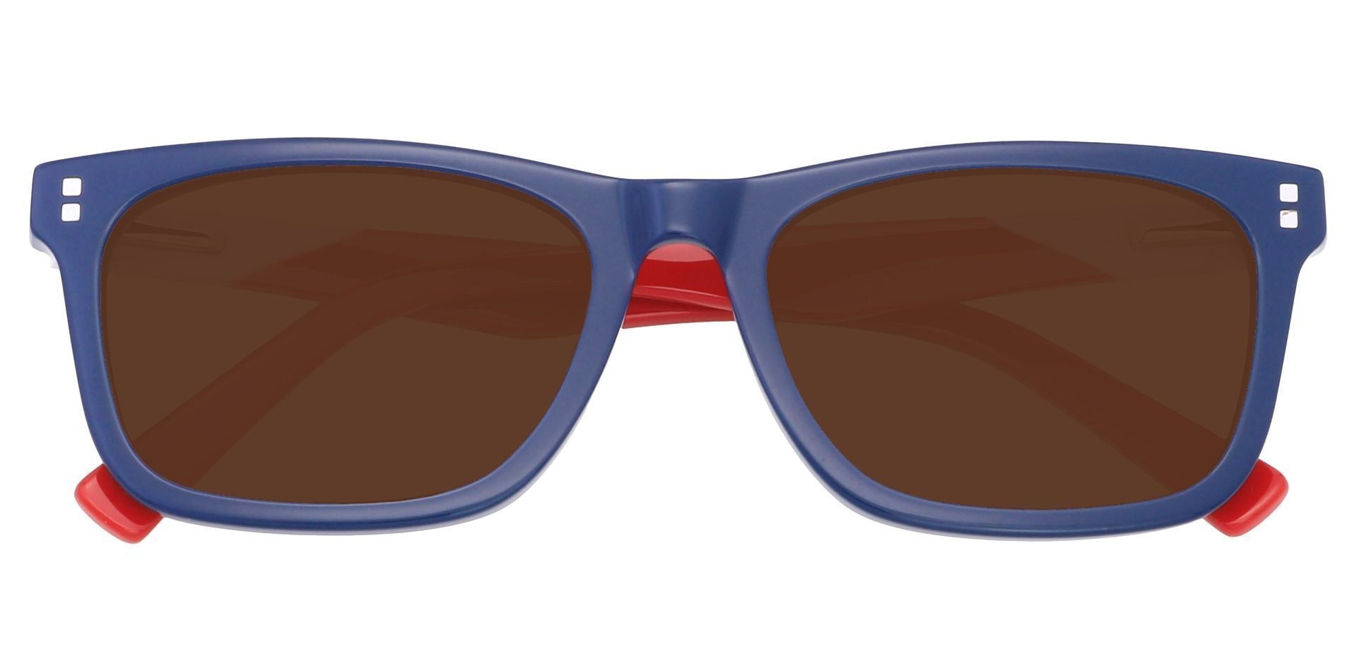 Newbury Rectangle Non-Rx Sunglasses - Blue Frame With Brown Lenses