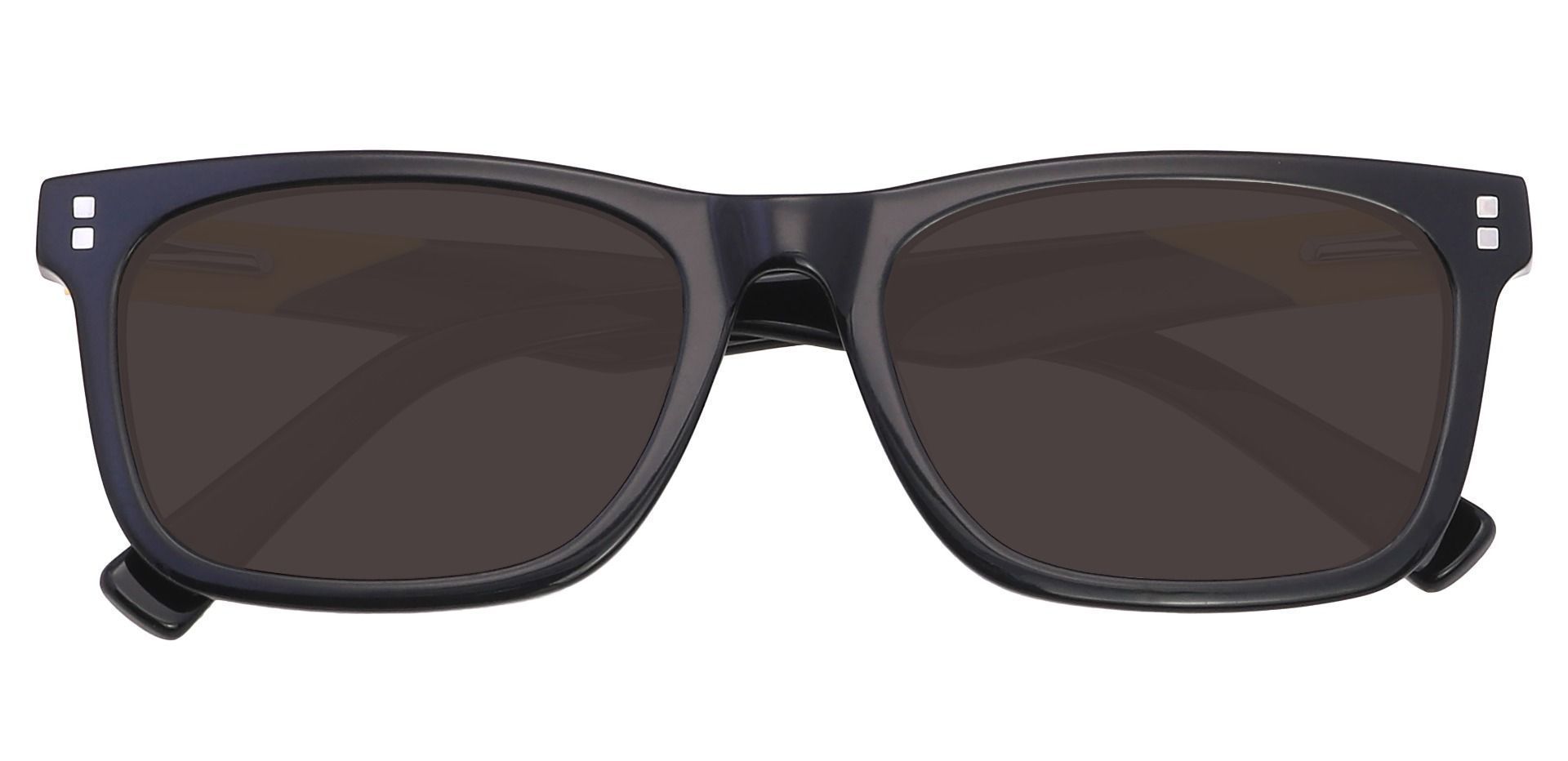 Liberty Rectangle Progressive Sunglasses - Black Frame With Gray Lenses