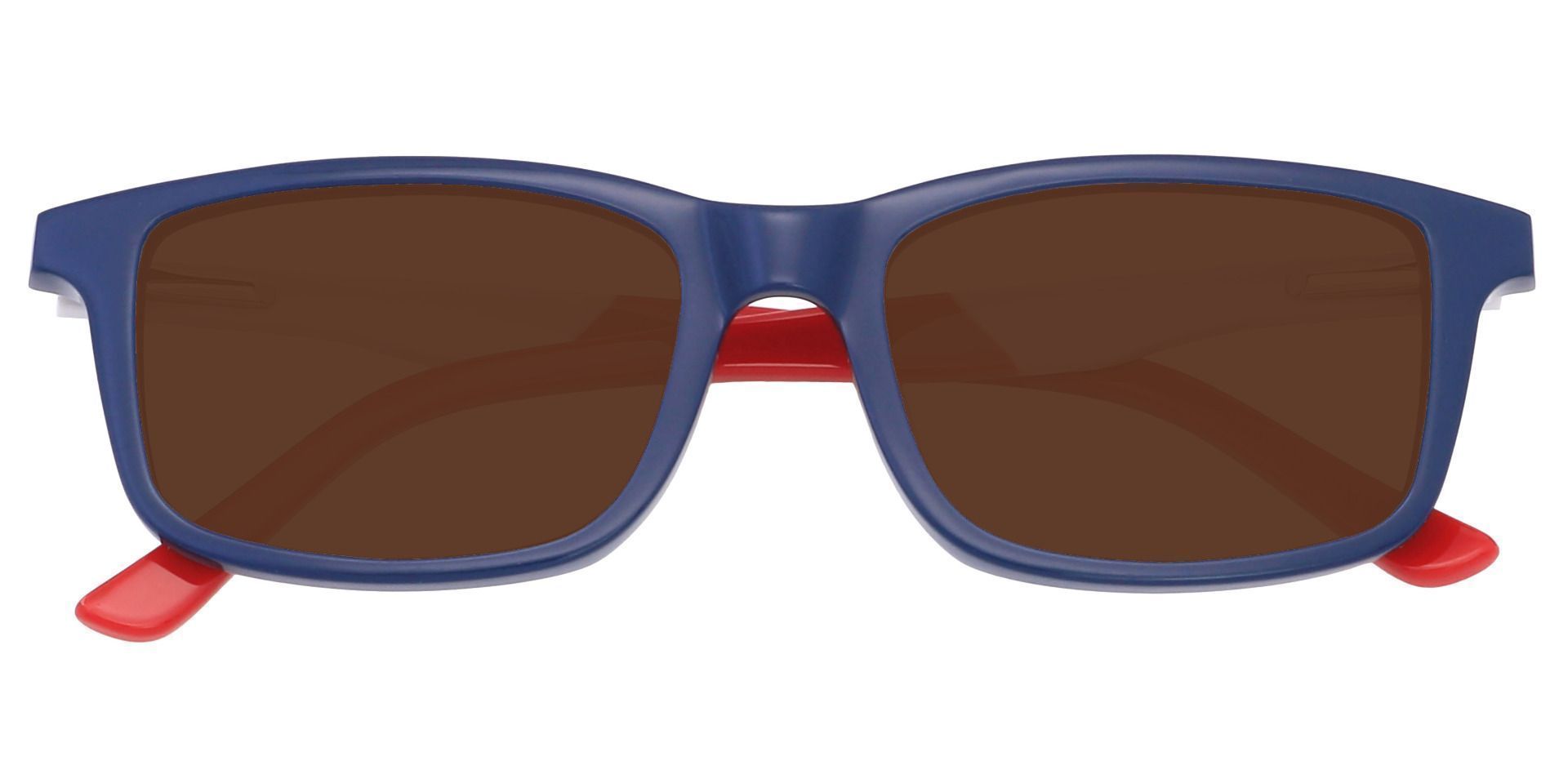 Hub Rectangle Reading Sunglasses - Blue Frame With Brown Lenses