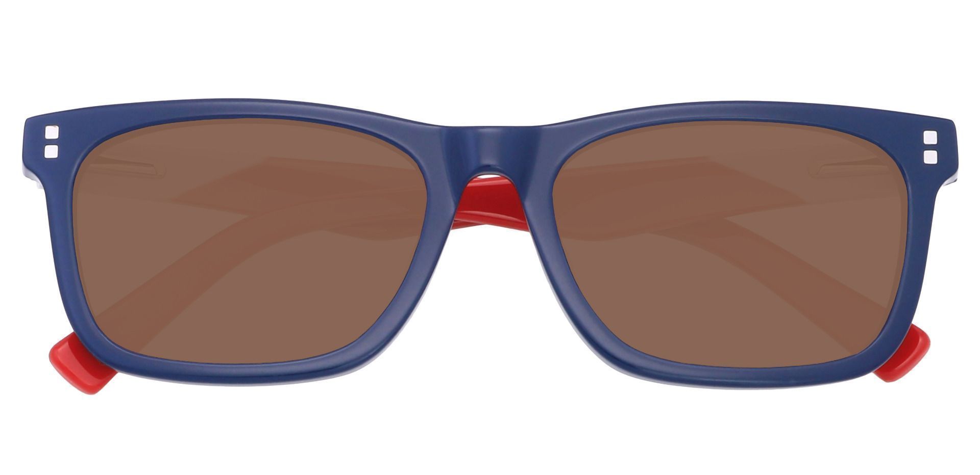 Harbor Rectangle Progressive Sunglasses - Blue Frame With Brown Lenses
