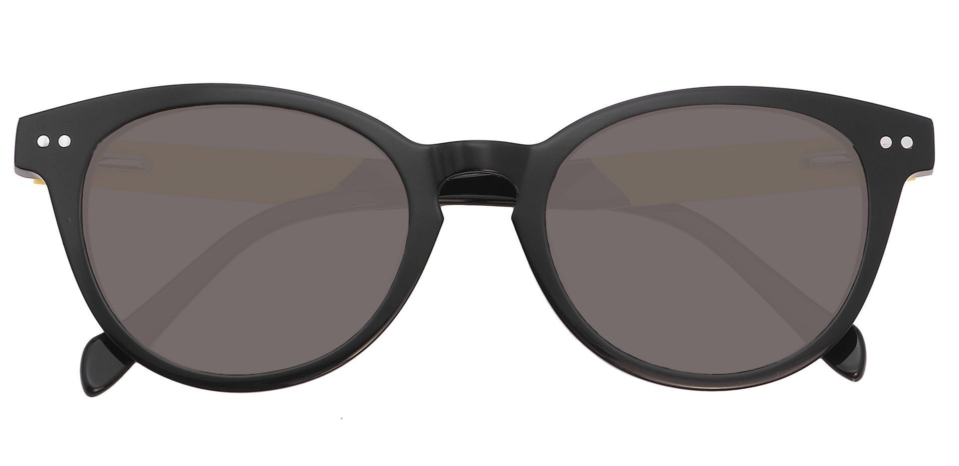 Forbes Oval Prescription Sunglasses - Black Frame With Gray Lenses