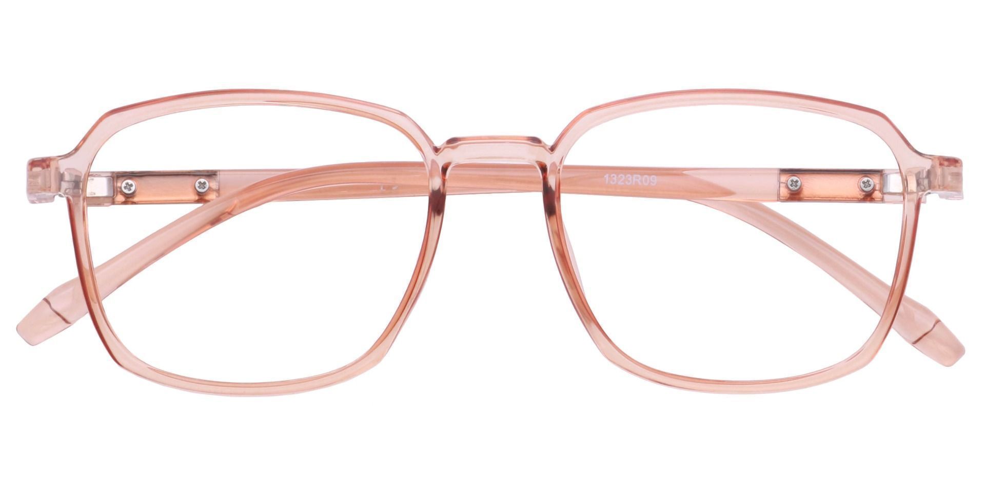 Stella Square Progressive Glasses - The Frame Is Red And Clear