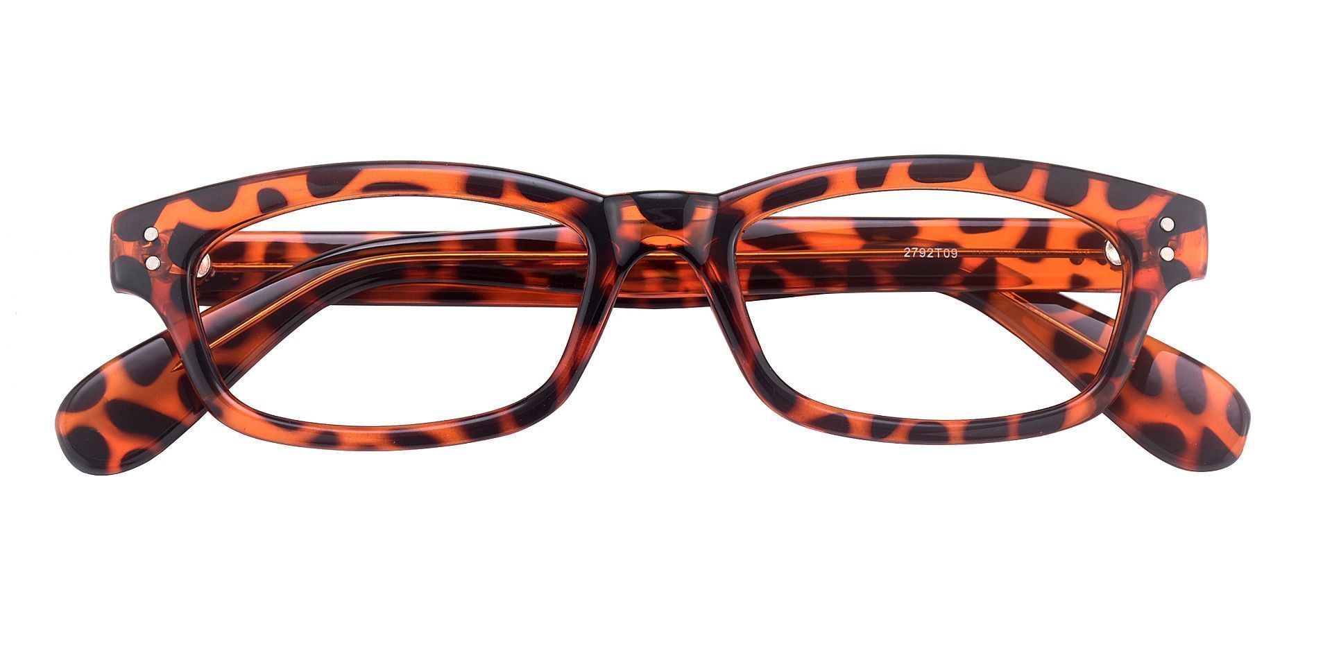Panthera Rectangle Eyeglasses Frame - Orange Crystal Tort