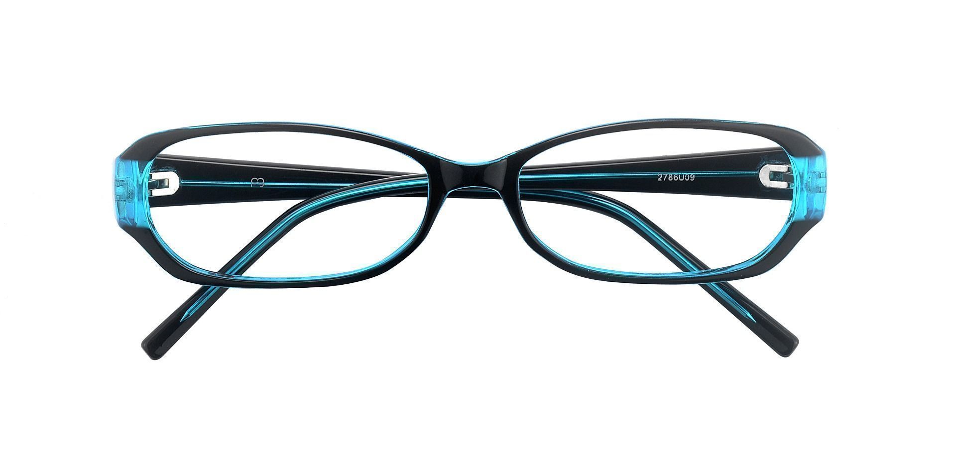 Nairobi Oval Single Vision Glasses - The Frame Is Black And Blue ...