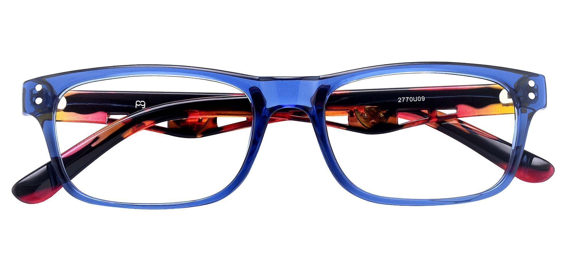 Aura Rectangle Reading Glasses - The Frame Id Blue And Floral