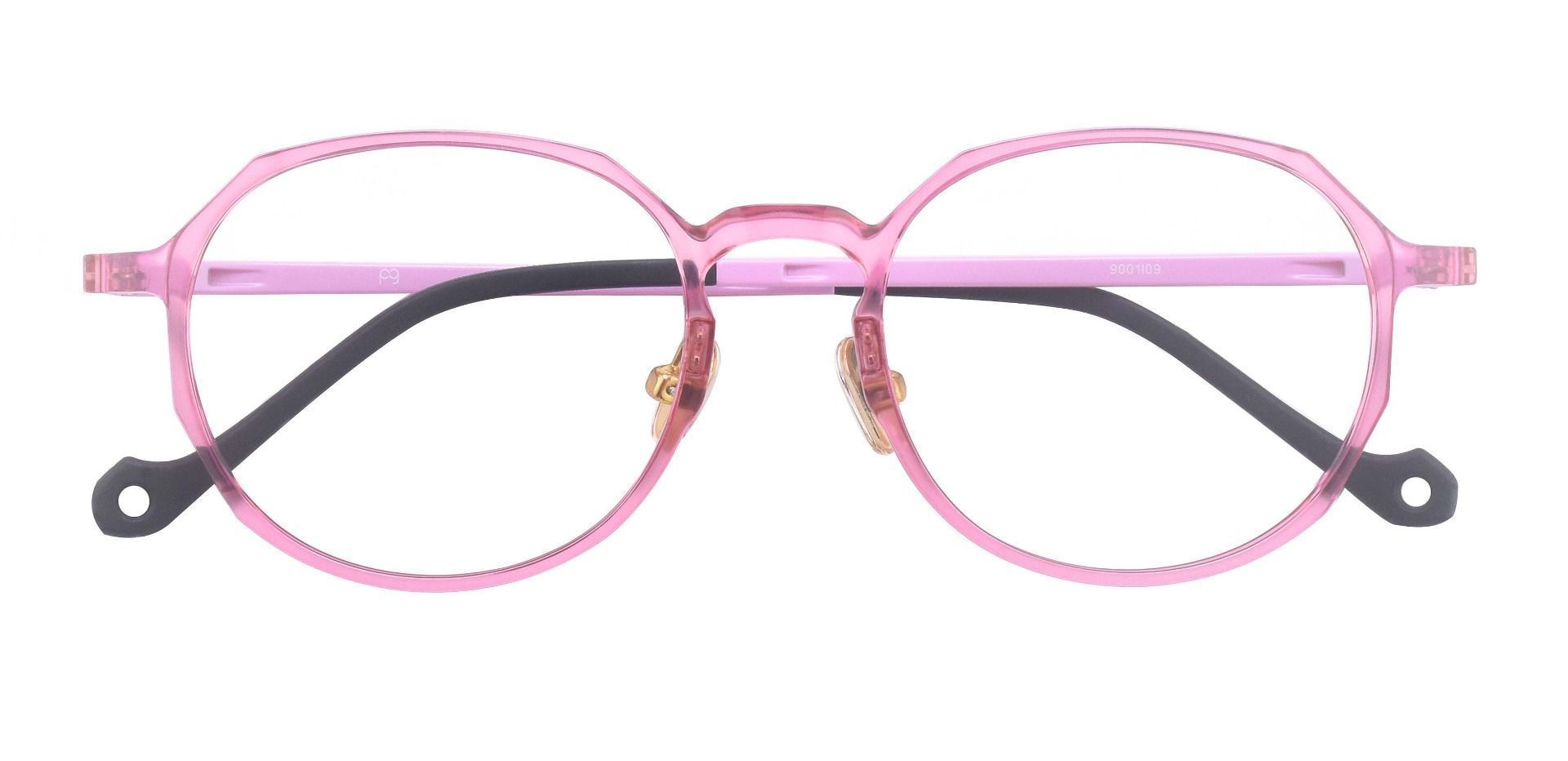 Everly Geometric Prescription Glasses The Frame Is Pink And Black Womens Eyeglasses Payne