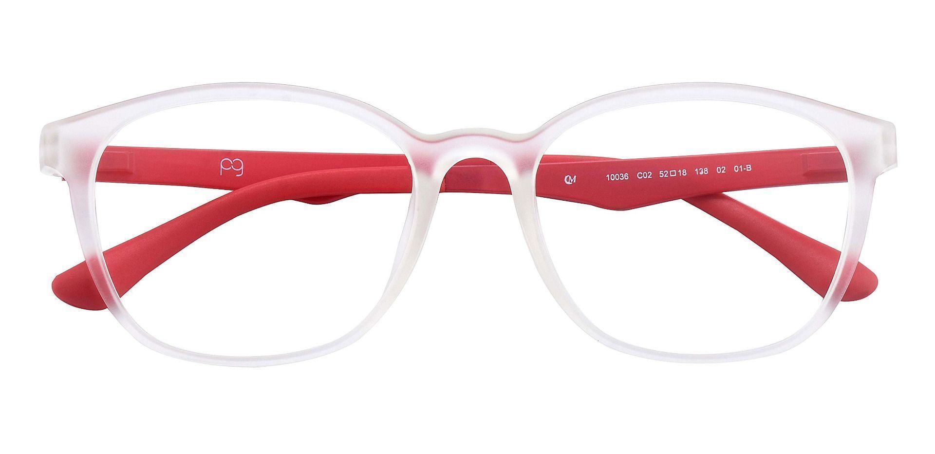 Hillman Rectangle Prescription Glasses - The Frame Is Clear And Red