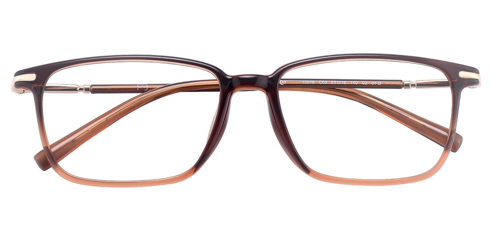 Surrey Rectangle Prescription Glasses - Brown