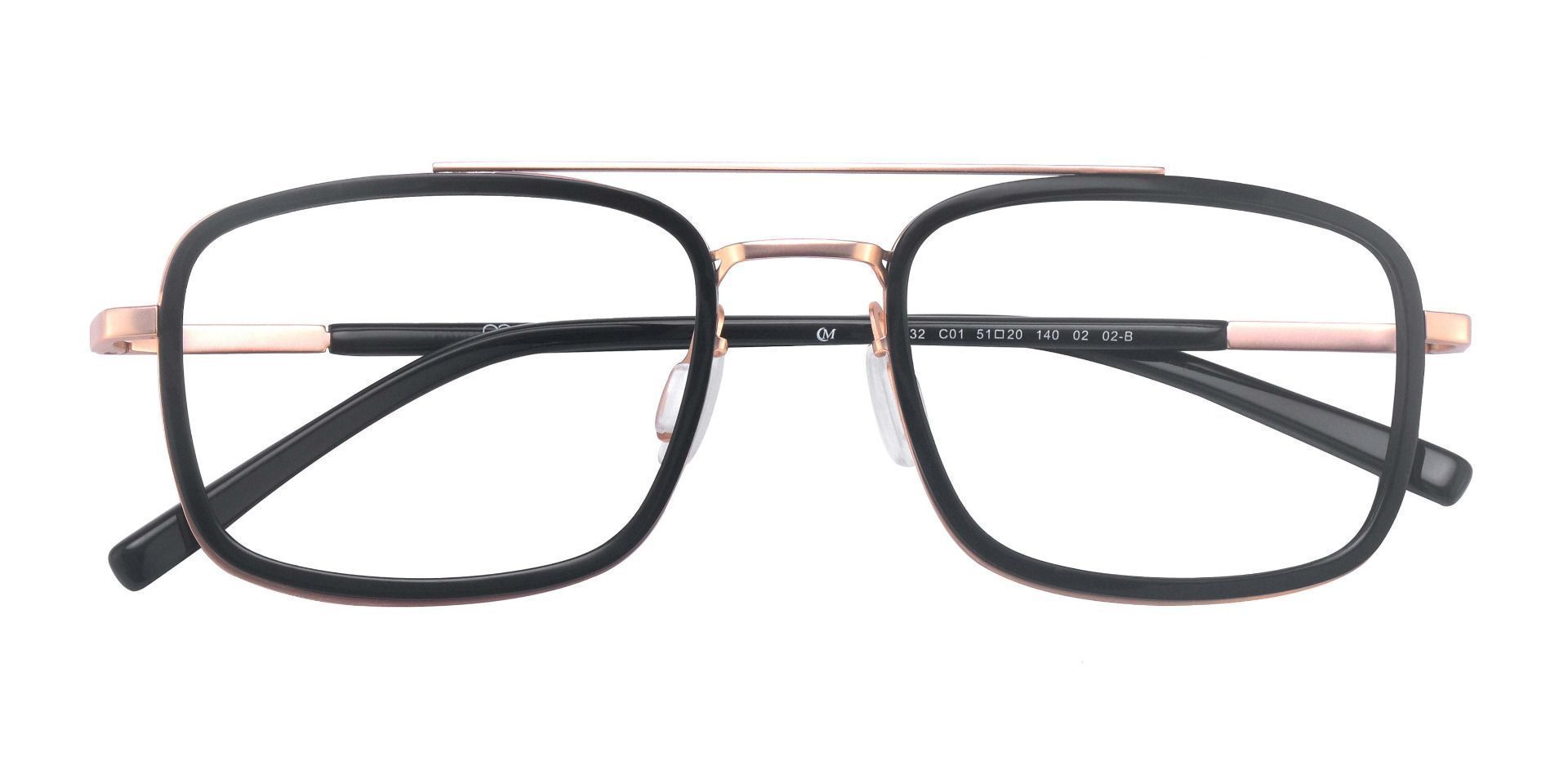 Margot Aviator Lined Bifocal Glasses - Black/brushed Light Gold