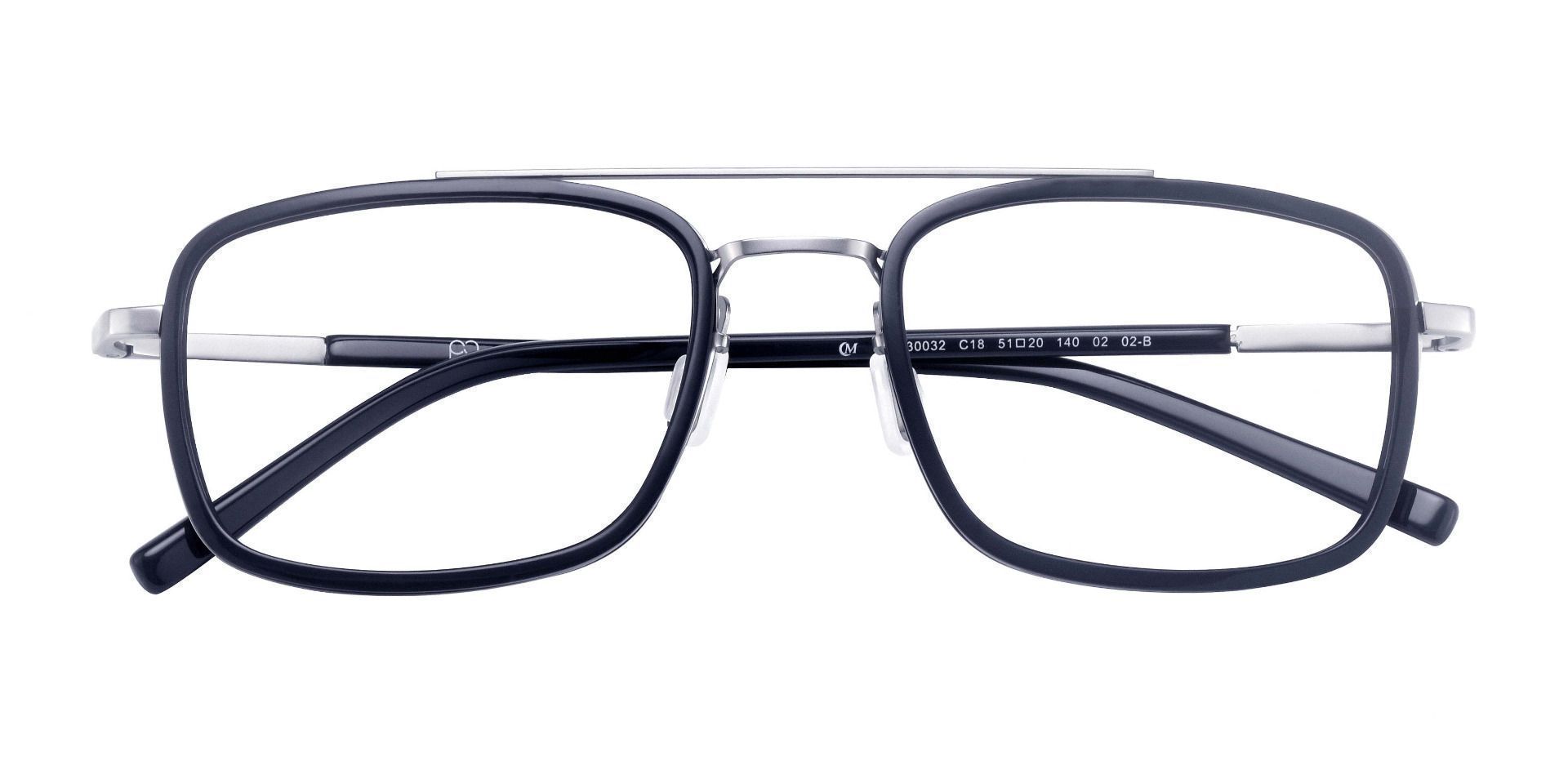 Margot Aviator Eyeglasses Frame -  Navy/brushed Silver 