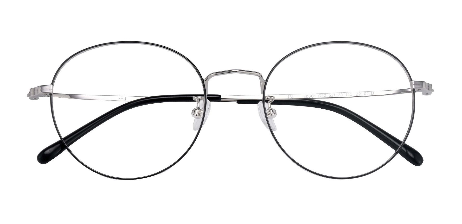 Spade Round Non-Rx Glasses -  Black/silver