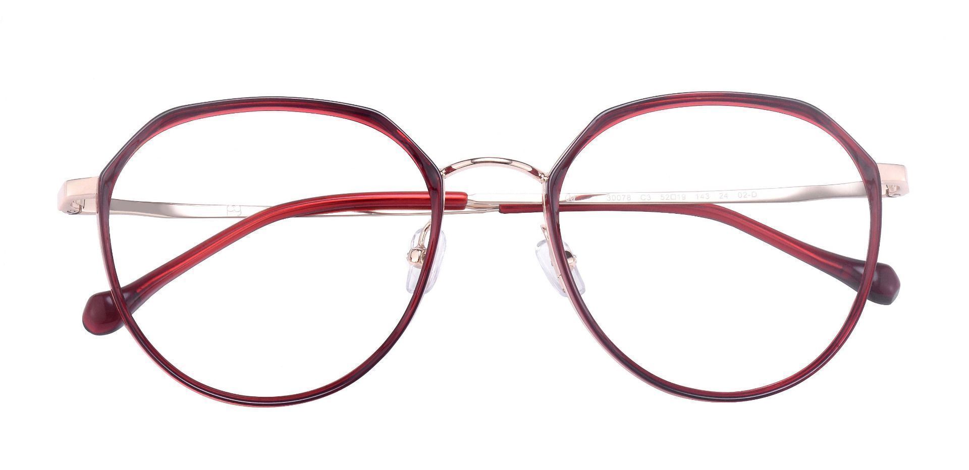 Yorke Geometric Lined Bifocal Glasses - Wine/rosegold