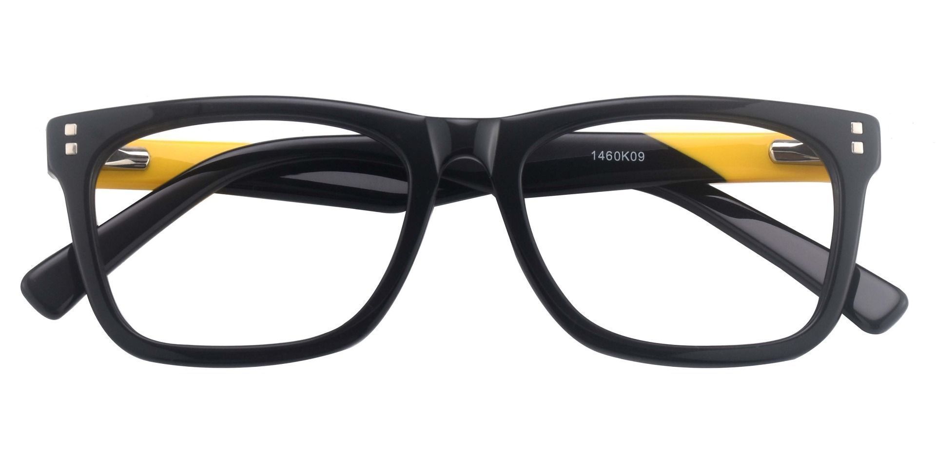 Liberty Rectangle Non-Rx Glasses - The Frame Is Black And Gold