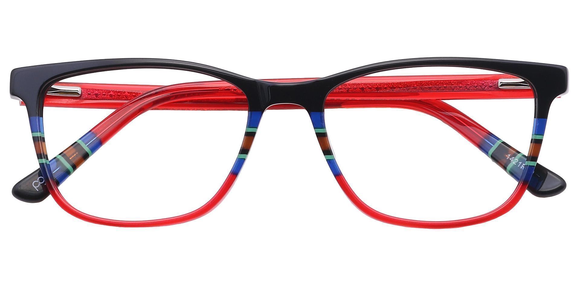 Taffie Oval Non-Rx Glasses - Red
