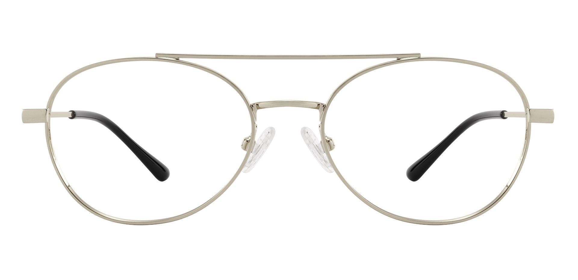 Hinton Aviator Eyeglasses Frame - Silver
