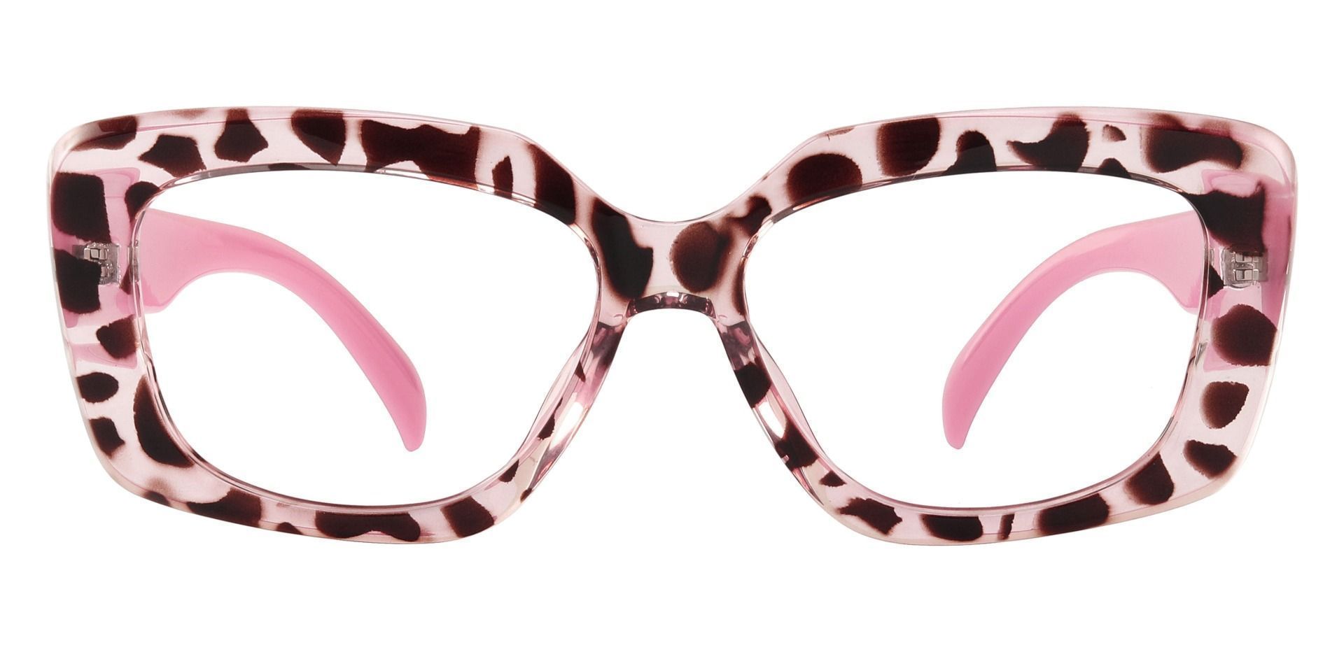 Chandler Rectangle Prescription Glasses - Leopard/Pink Temples