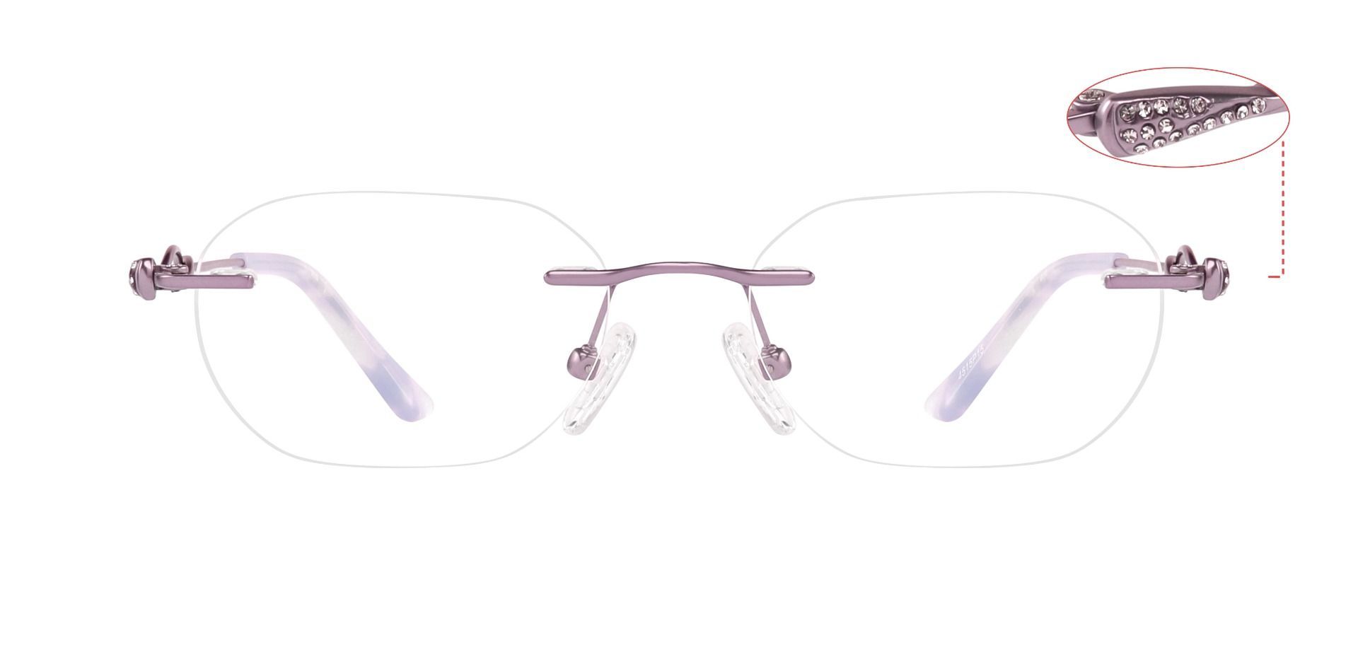 Alyza Rimless Progressive Glasses - Purple | Women's Eyeglasses | Payne ...