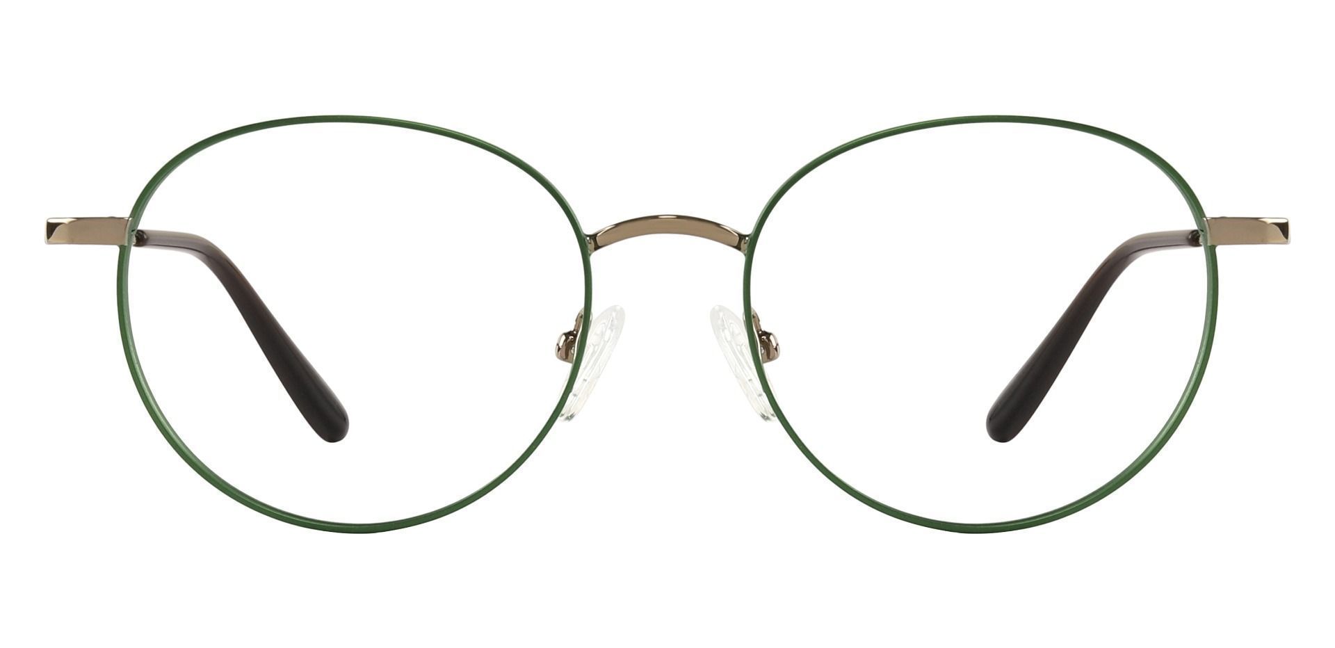 Hansen Round Prescription Glasses Green Rim Brown Temples Women s Eyeglasses Payne Glasses