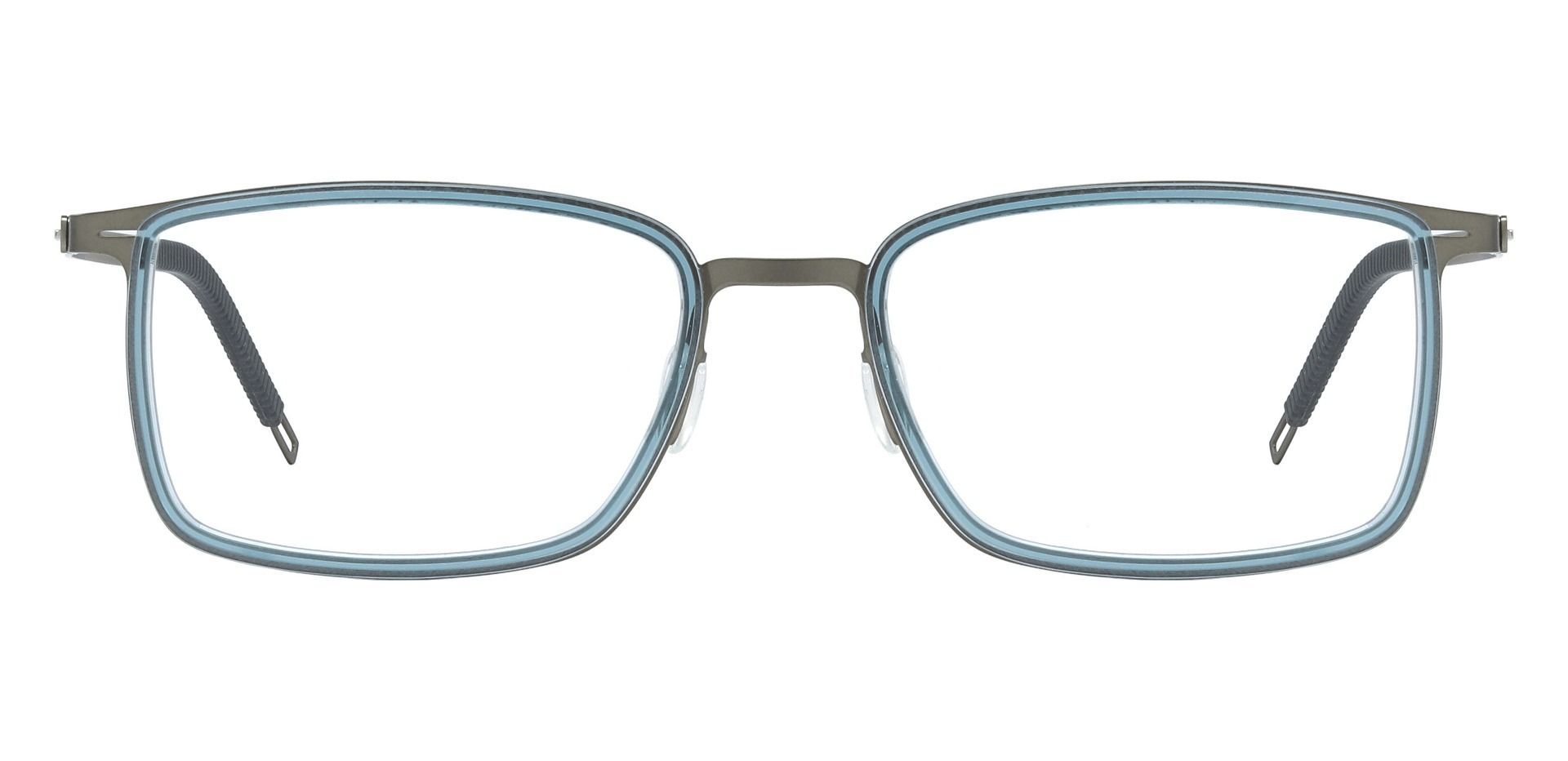 Genoa Rectangle Non-Rx Glasses - Transparent Blue/Gray Metal