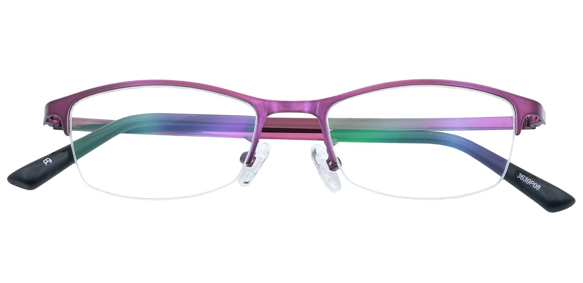 Eliza Rectangle Blue Light Blocking Glasses - Purple