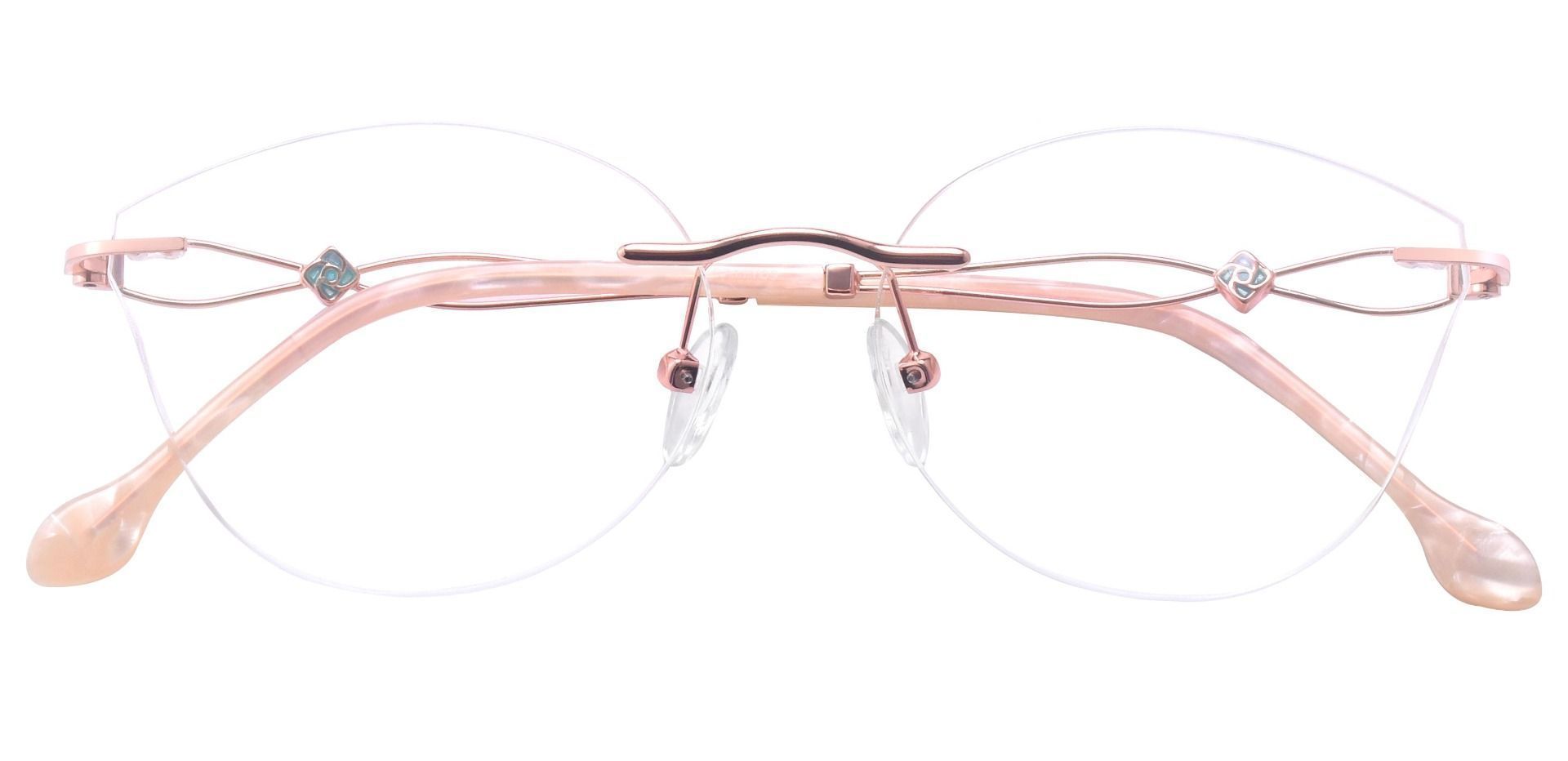 Teardrop Rimless Prescription Glasses - Pink | Women's Eyeglasses ...