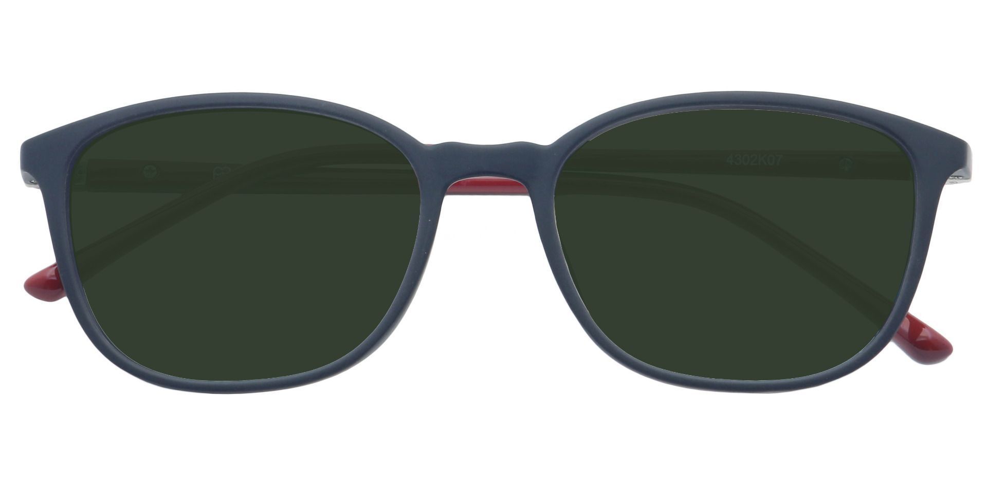 Karleen Oval Progressive Sunglasses - Black Frame With Green Lenses