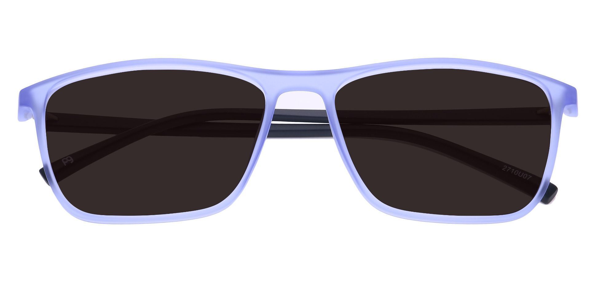 Candid Rectangle Lined Bifocal Sunglasses - Blue Frame With Gray Lenses