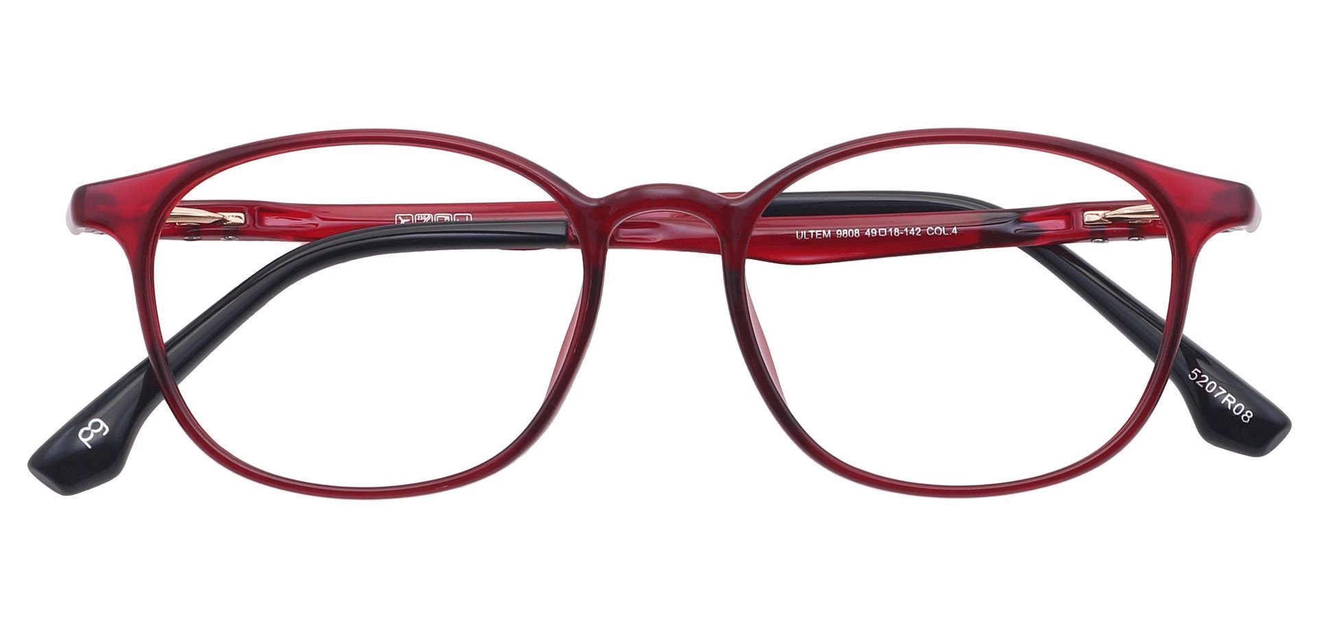 Shannon Oval Non-Rx Glasses - Red