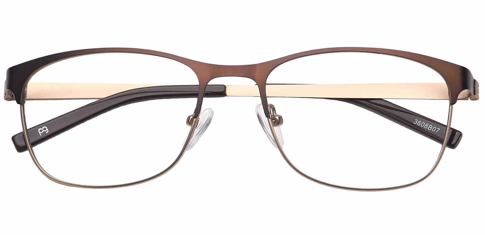 Tona Rectangle Non-Rx Glasses - Brown