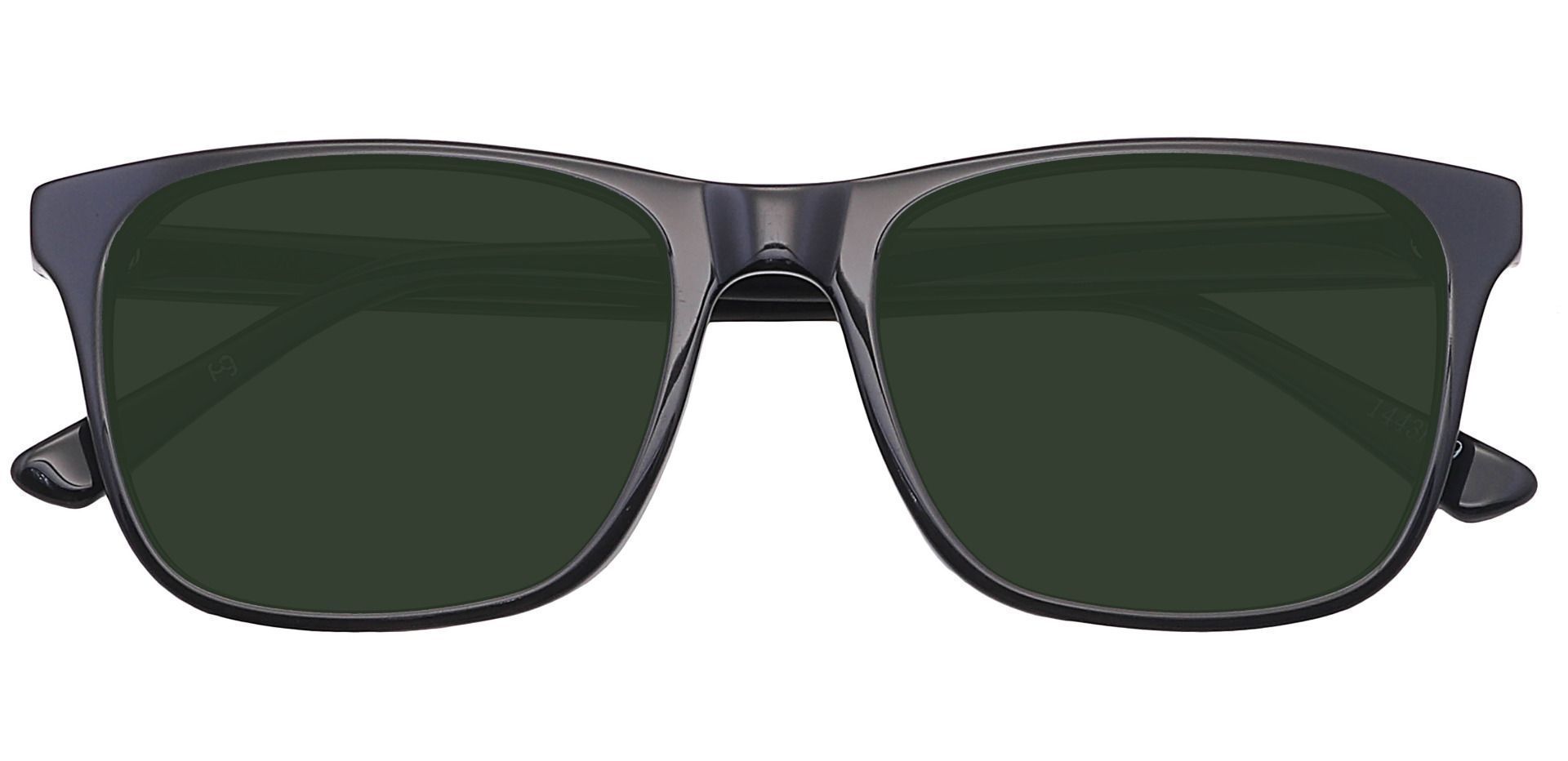 Cantina Square Progressive Sunglasses - Black Frame With Green Lenses