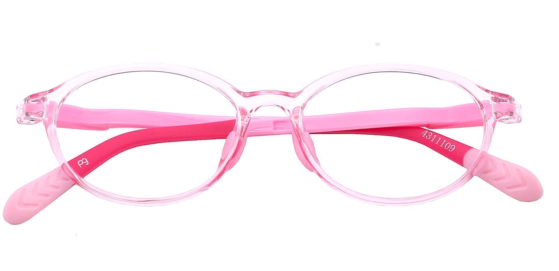Axel Oval Prescription Glasses - Bubble Gum Pink Crystal