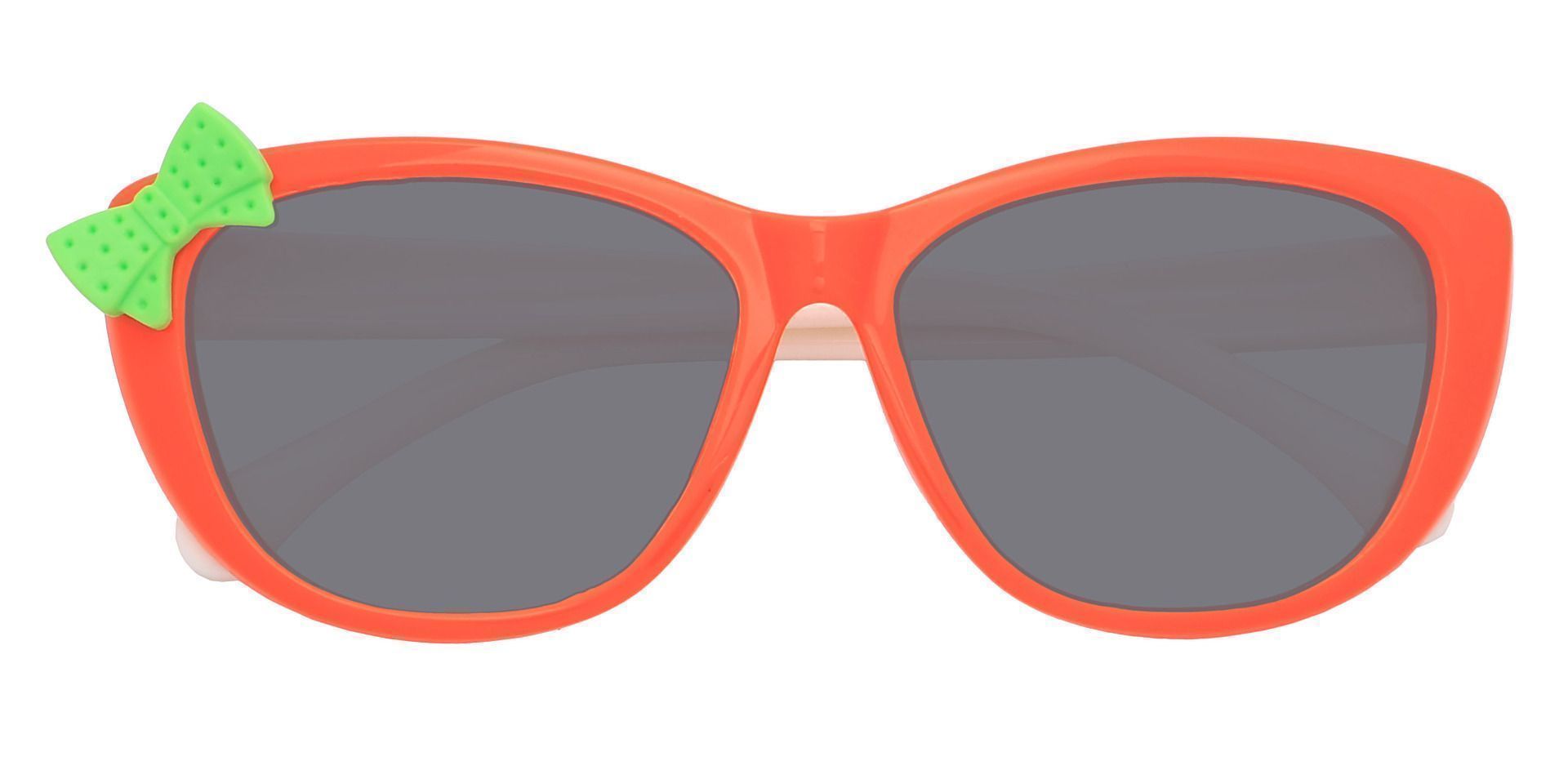 Mandarin Square Single Vision Sunglasses - Orange Frame With Gray Lenses