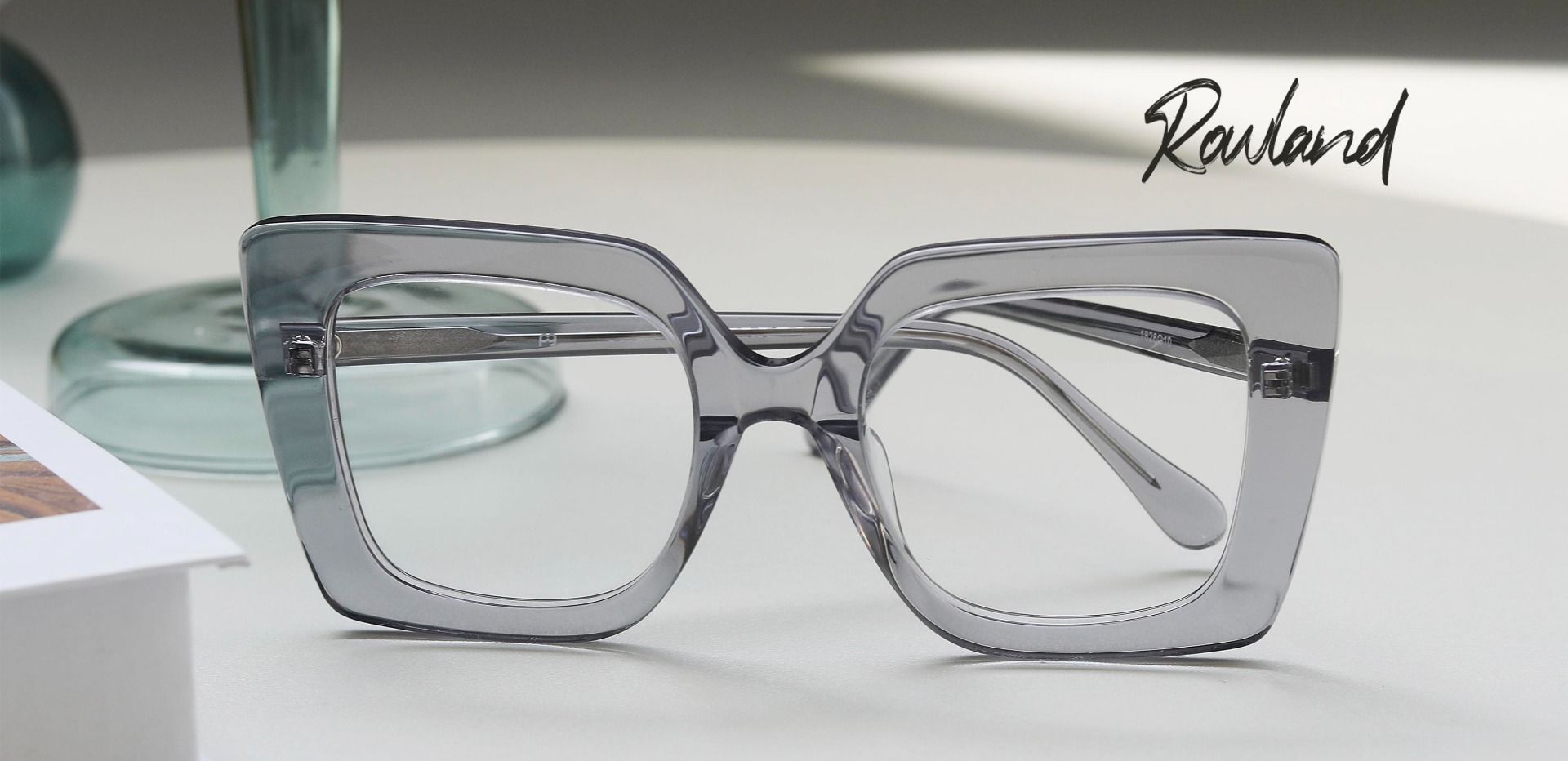 Rowland Square Eyeglasses Frame - Gray, Men's Eyeglasses