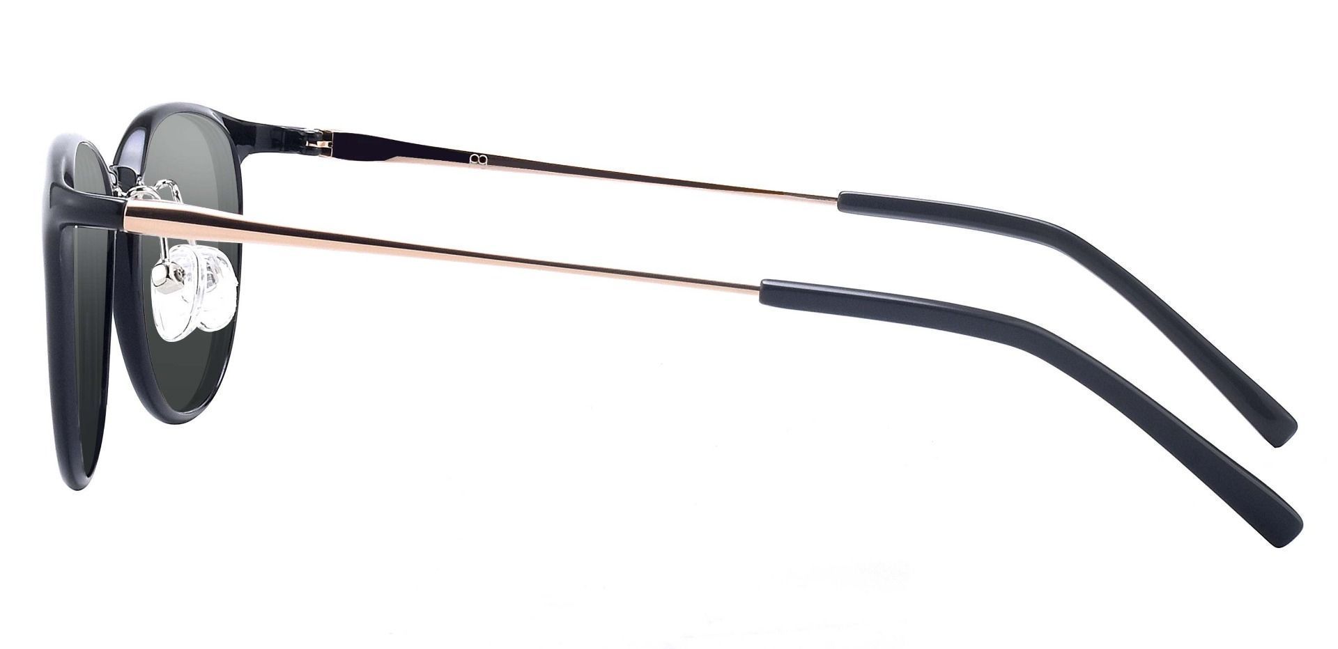 Stanton Oval Prescription Sunglasses Black Frame With Gray Lenses