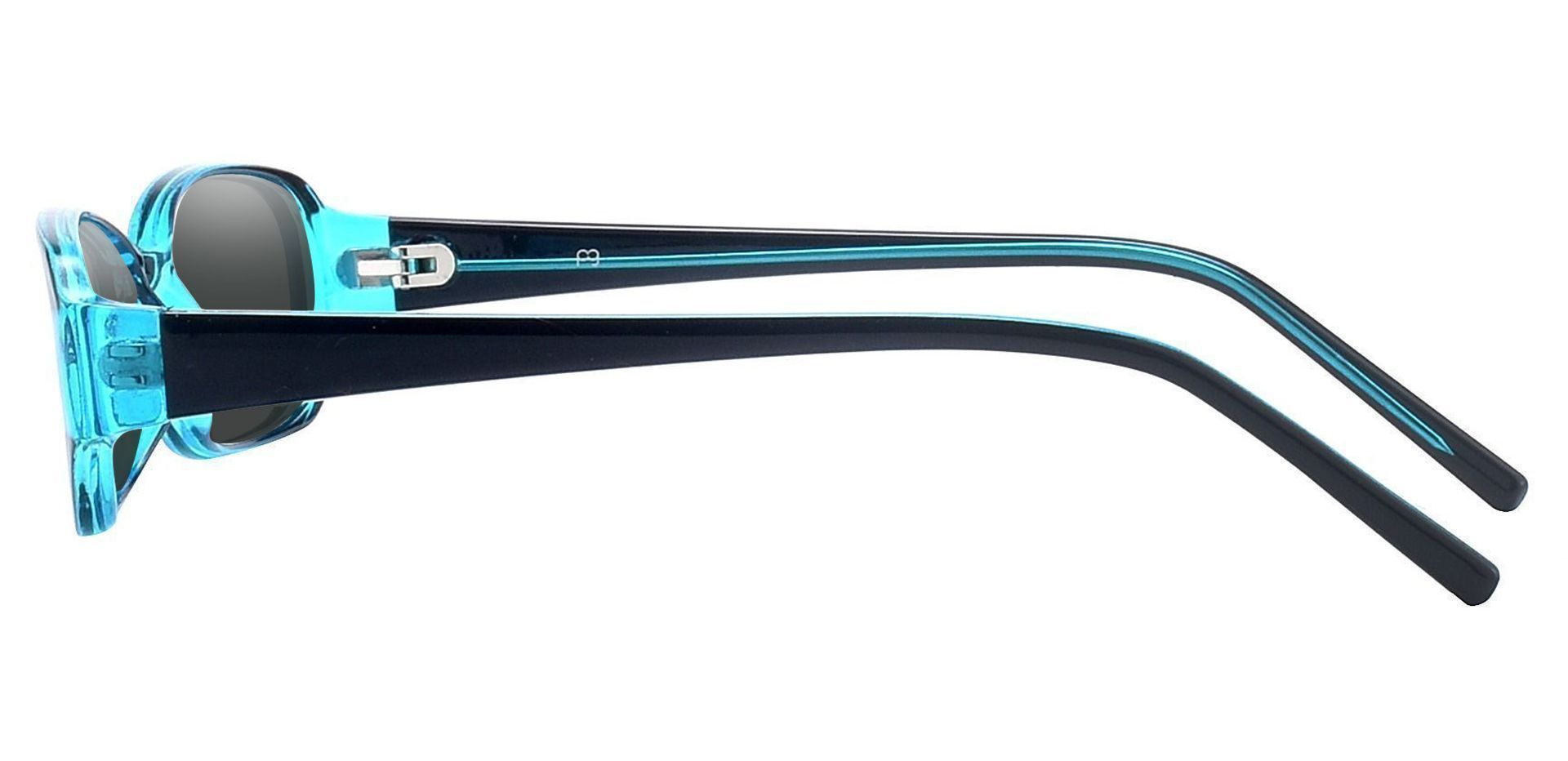 Nairobi Oval Single Vision Sunglasses Blue Frame With Gray Lenses