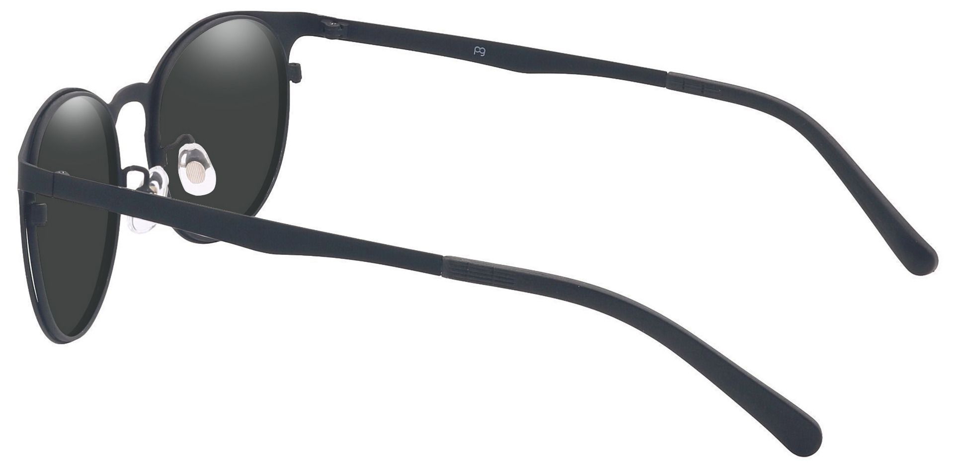 Wallace Oval Prescription Sunglasses - Black Frame With Gray Lenses