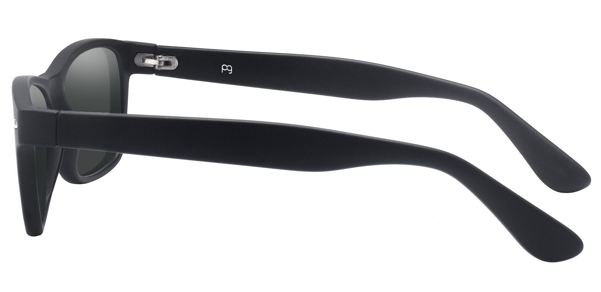 Kent Rectangle Prescription Sunglasses - Black Frame With Gray Lenses