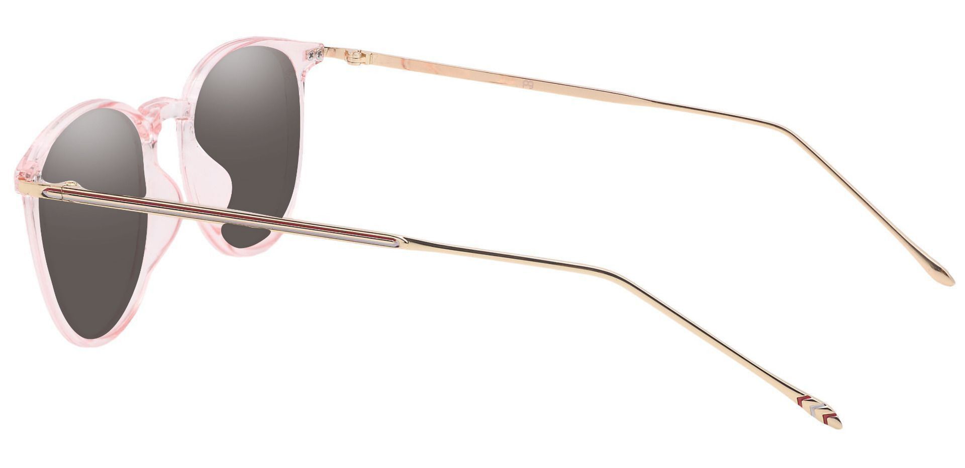 Elliott Round Prescription Sunglasses - Pink Frame With Gray Lenses