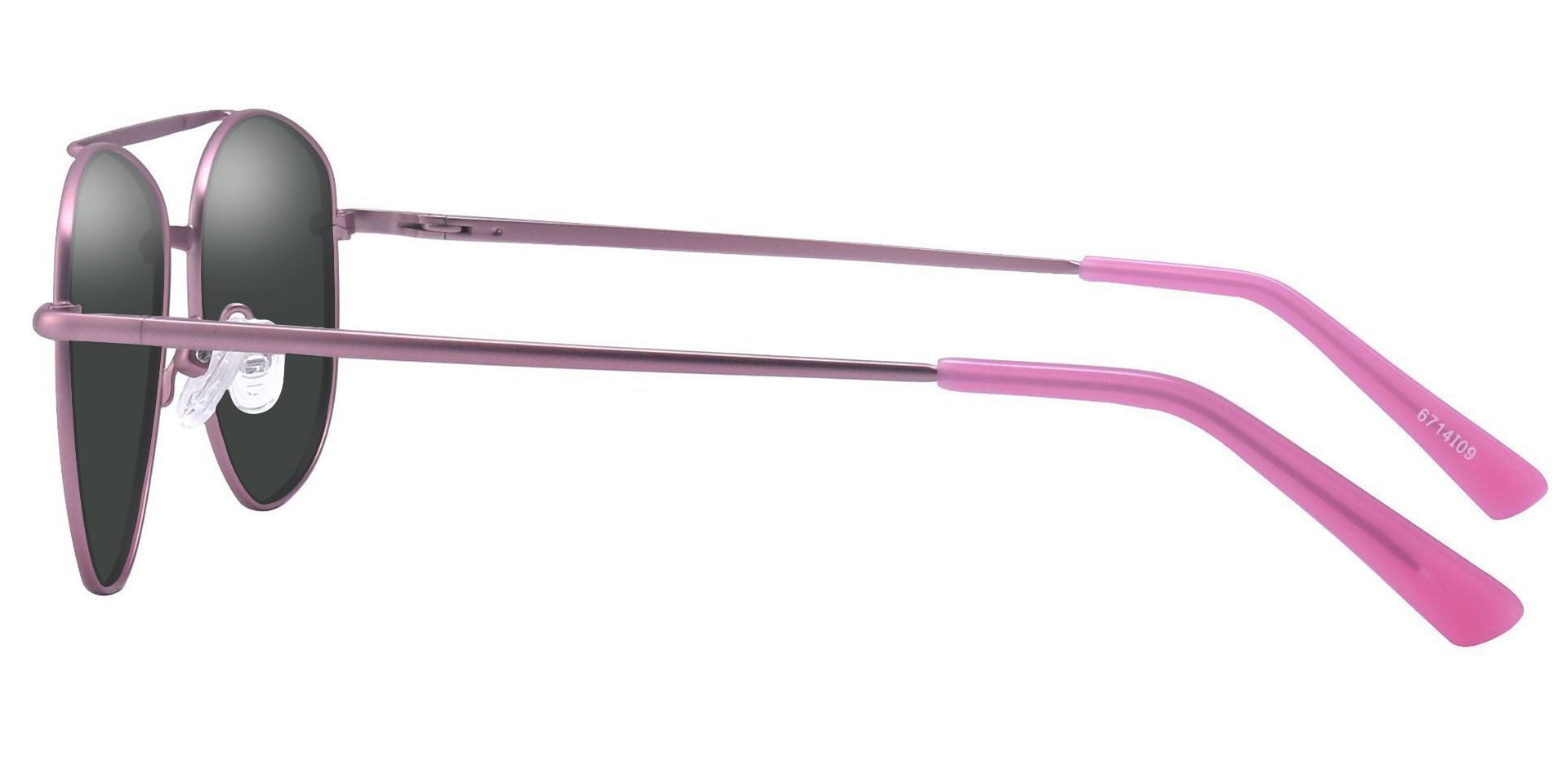 Dwight Aviator Prescription Sunglasses - Pink Frame With Gray Lenses