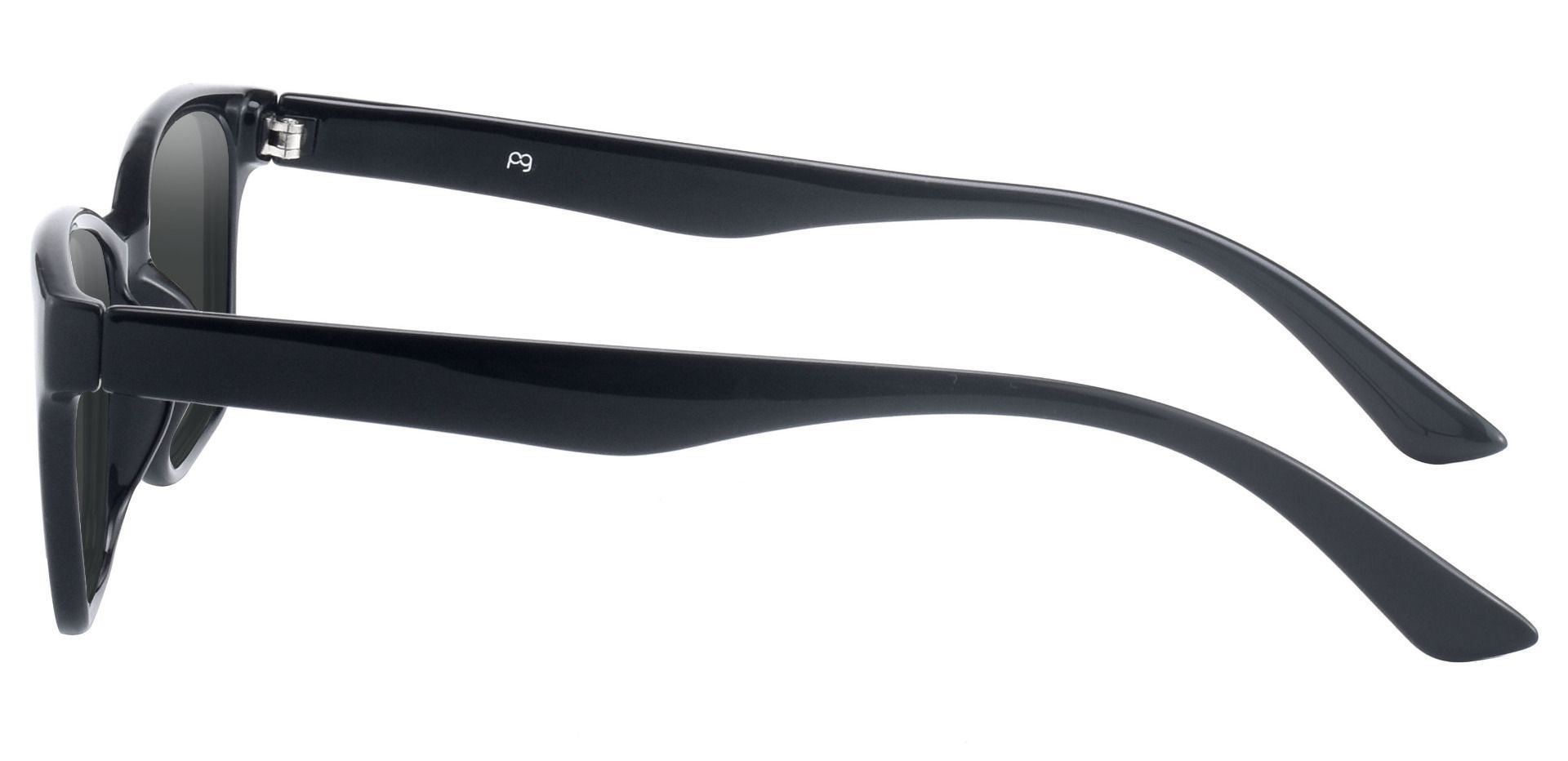 Osmond Rectangle Prescription Sunglasses - Black Frame With Gray Lenses