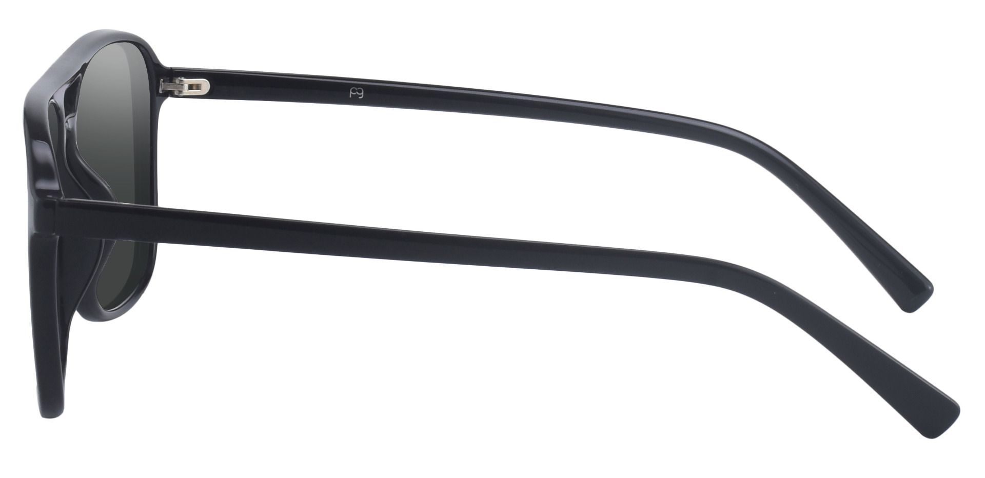 Edward Aviator Prescription Sunglasses Black Frame With Gray Lenses