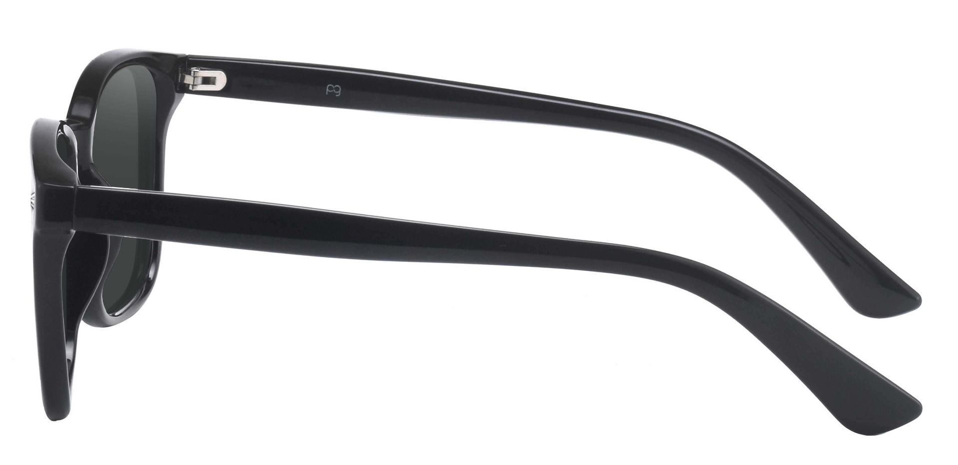 Rogan Square Prescription Sunglasses - Black Frame With Gray Lenses