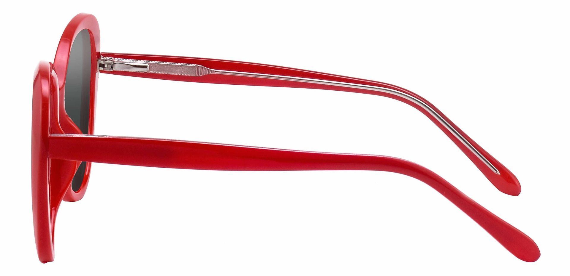 Sheridan Oval Lined Bifocal Sunglasses - Red Frame With Gray Lenses