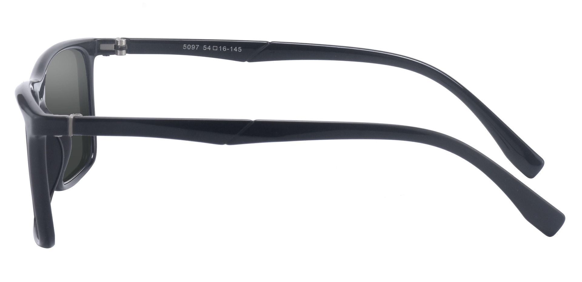 Cleveland Rectangle Prescription Sunglasses - Black Frame With Gray Lenses