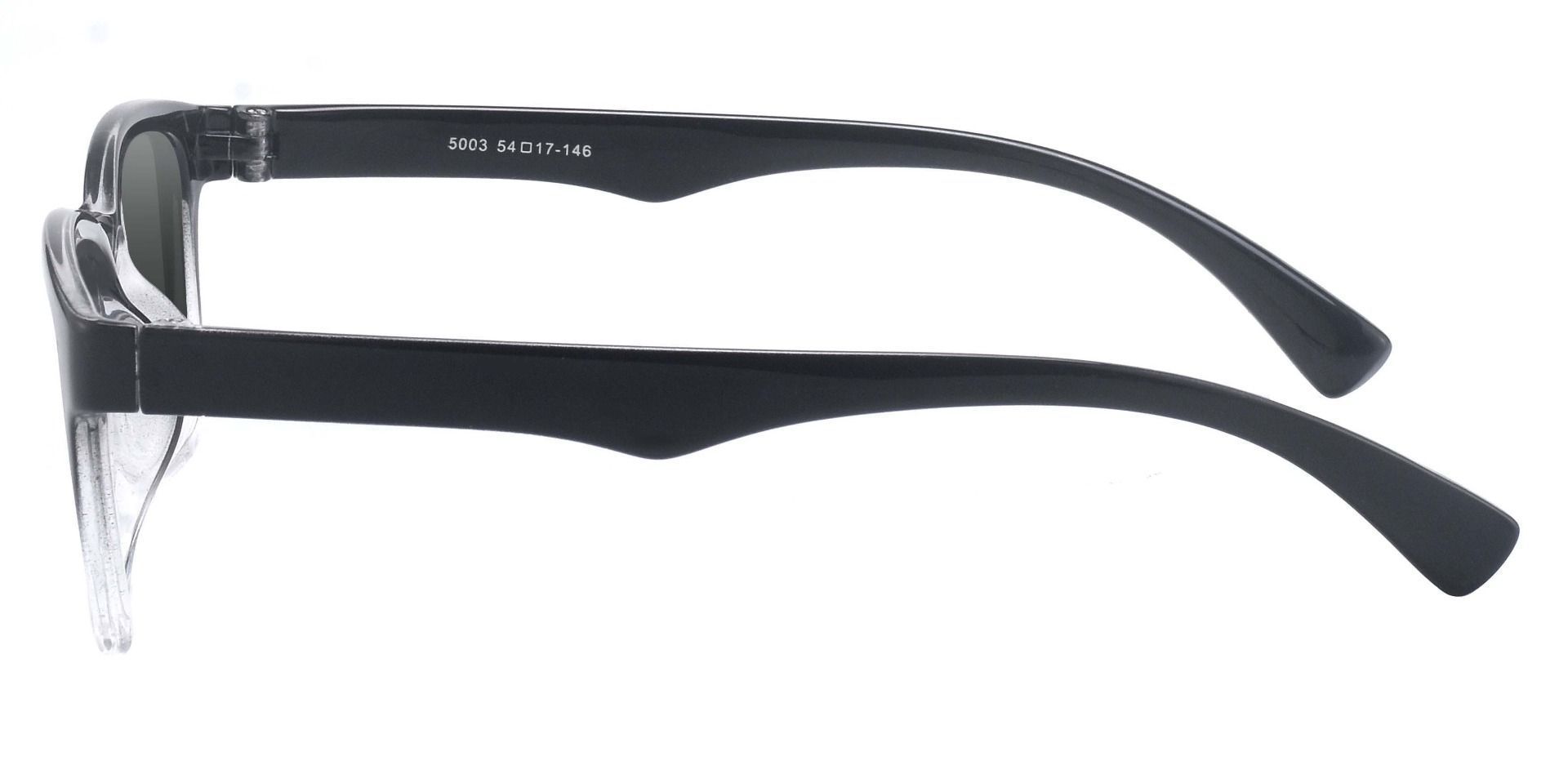 Hoover Rectangle Prescription Sunglasses - Black Frame With Gray Lenses