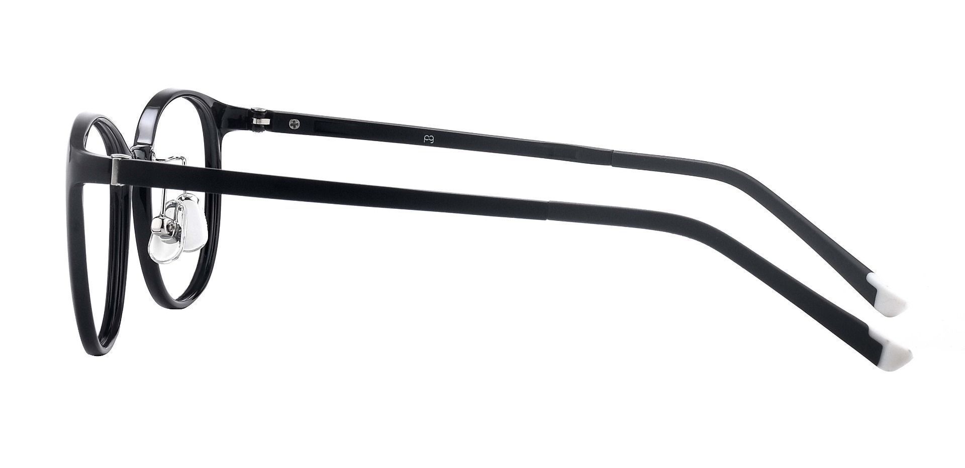 Solomon Oval Progressive Glasses - Shiny Black